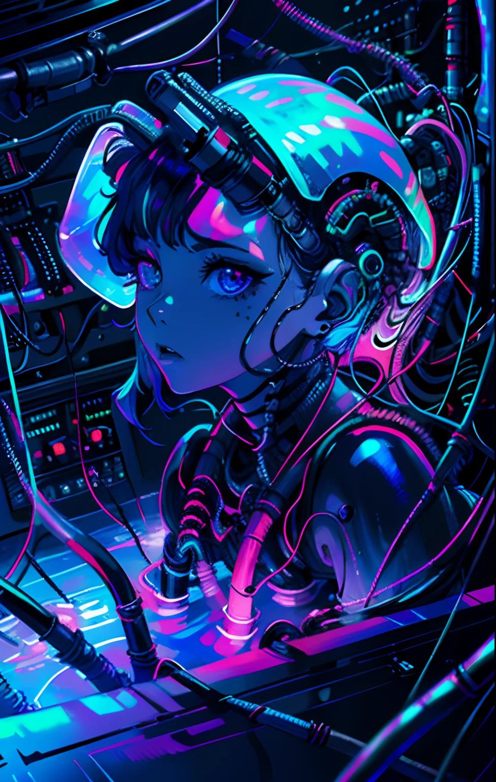 1girl, solo, girl, close up' futuristic outfit, neon samurai, very beautiful cyberpunk samurai, cyberpunk samurai, ghost blade style, cyberpunk victo ngai style, cyberpunk neon style, cyberpunc, cyberpunk neon, technomancer, video game character, synthwave image, cyberpunk, concept art neon glow, moon, lantern, night, solo, outdoor, sky, full moon, rain, mountain, cloud, lantern, night sky, fringe, tree, reflection, cloudy sky, {{(masterpiece),(extremely detailed CG unity 8k wallpaper),(side boobetter quality,solo,cinematic lighting,detailed background,beautiful detailed eyes,bright pupils,(an extremely delicate and beautiful),(beautiful and detailed eye description),ultra-detailed,masterpiece,}}, detailed eyes, beautiful eyes, realistic eyes, beautiful eyes, perfect eyes, back view, (Anamorphic rays, rain), glow, depth of field