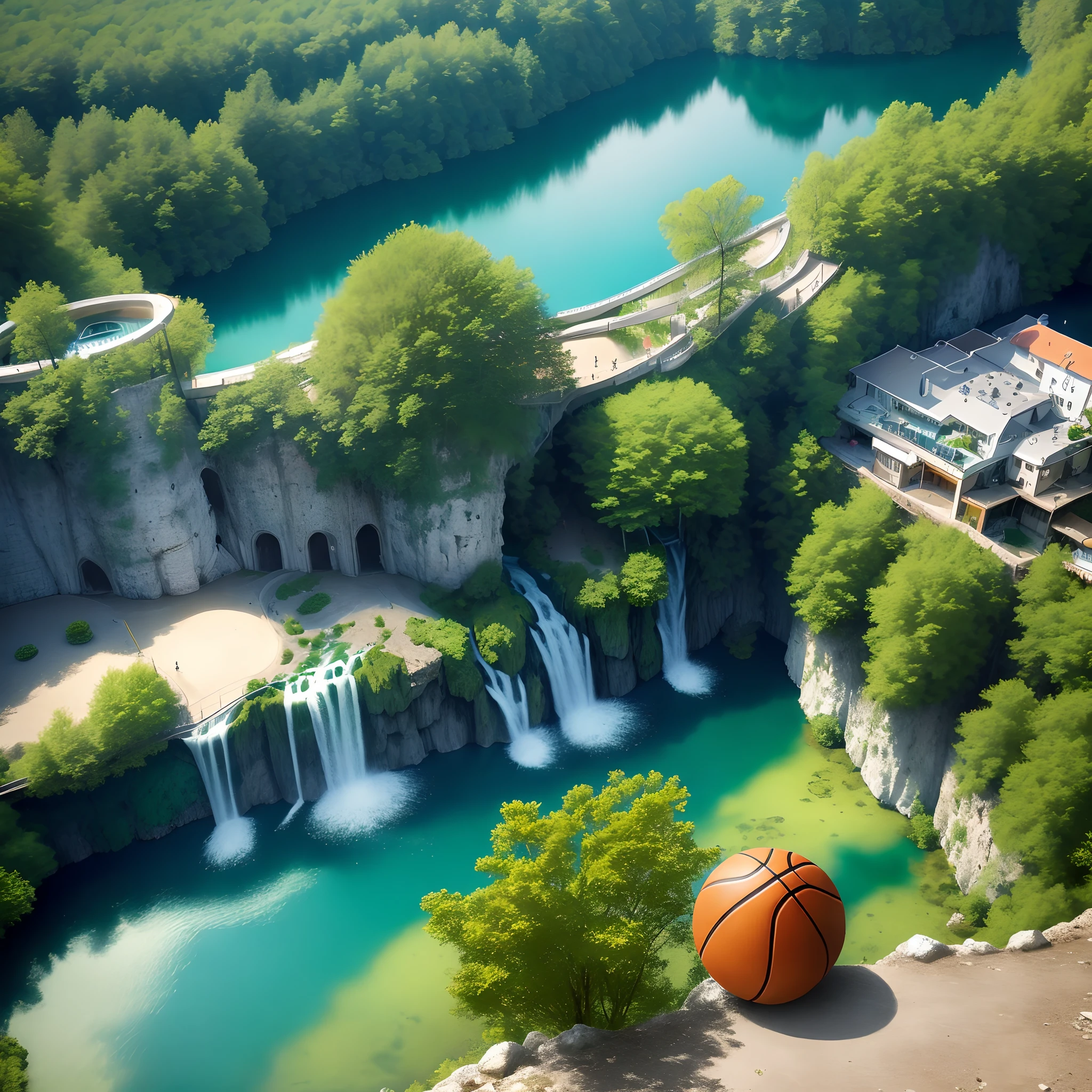 Basketball court plitvice lake