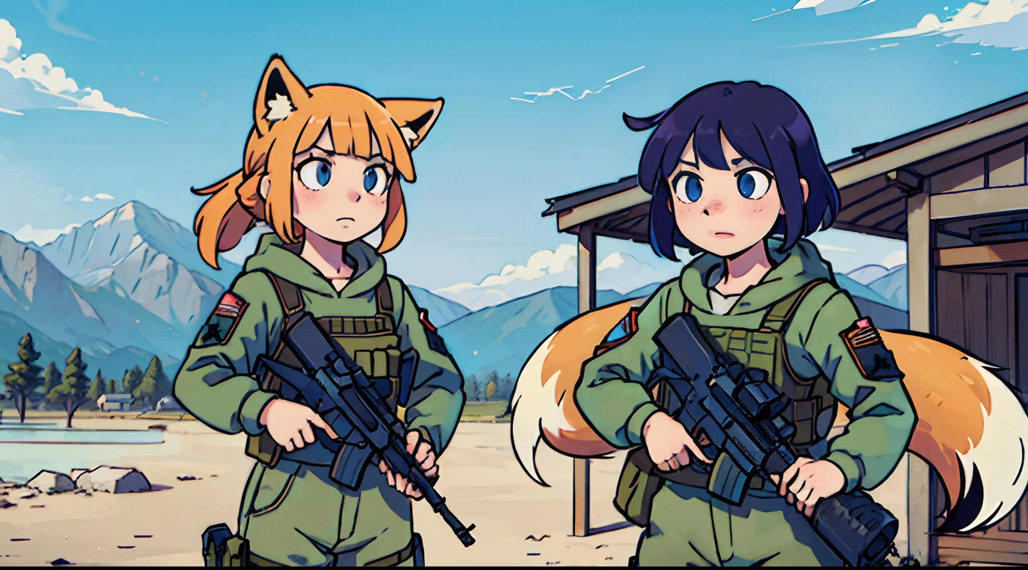 Tactical girl fox army gear anime