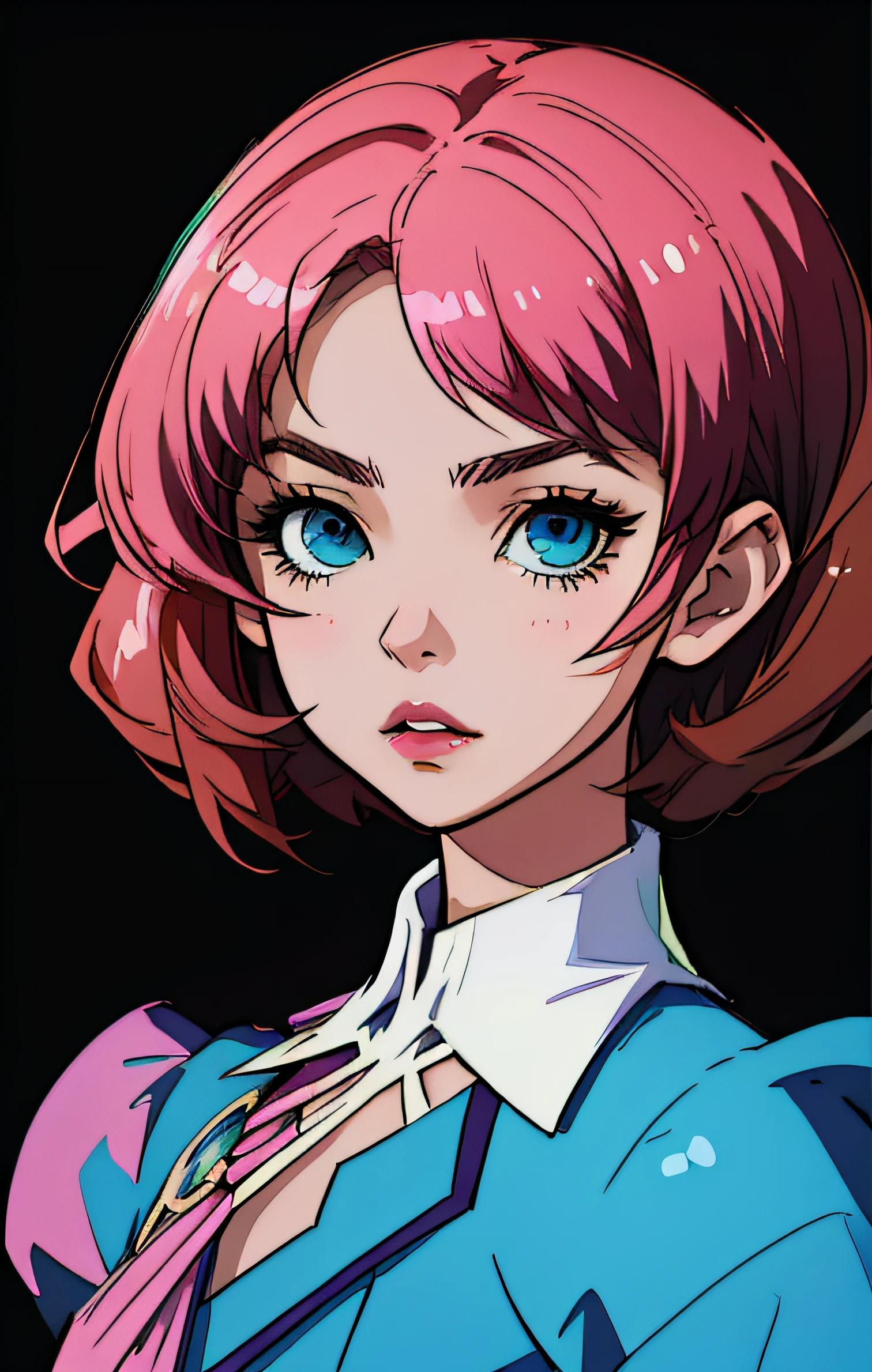 (master part, melhor qualidade) Alisa Rosto bonito, Olhos verdes detalhados , roupas elegantes e detalhadas , puffy lips ,Short Pink Hair Flower Accessories, (melhores detalhes) ( melhor qualidade) espetacular, dramatic scenery, Tekken , Digital anime illustration, estilo anime 4K, por Yang J, arte de anime digital detalhada, arte digital estilo anime, a beautiful artwork illustration, Digital anime illustration, arte de anime digital
