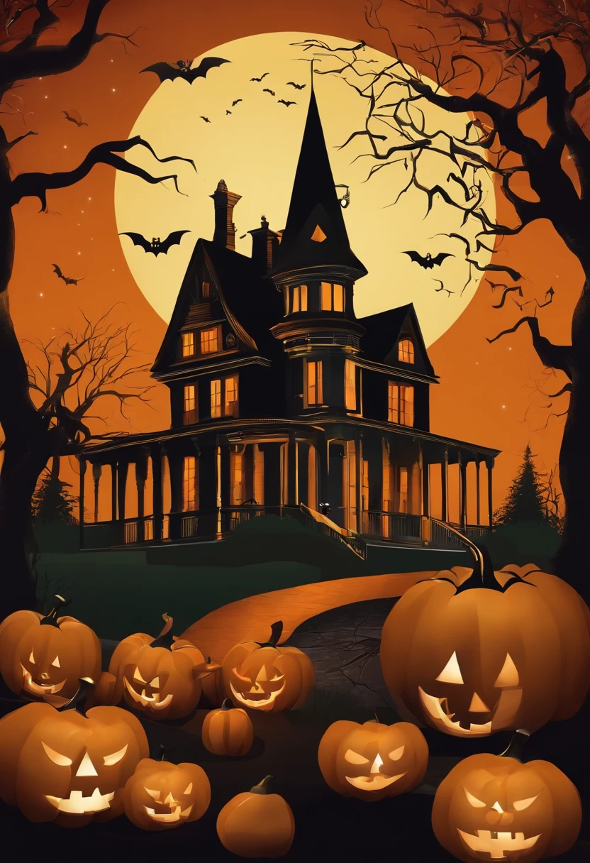 Halloween poster，American elements