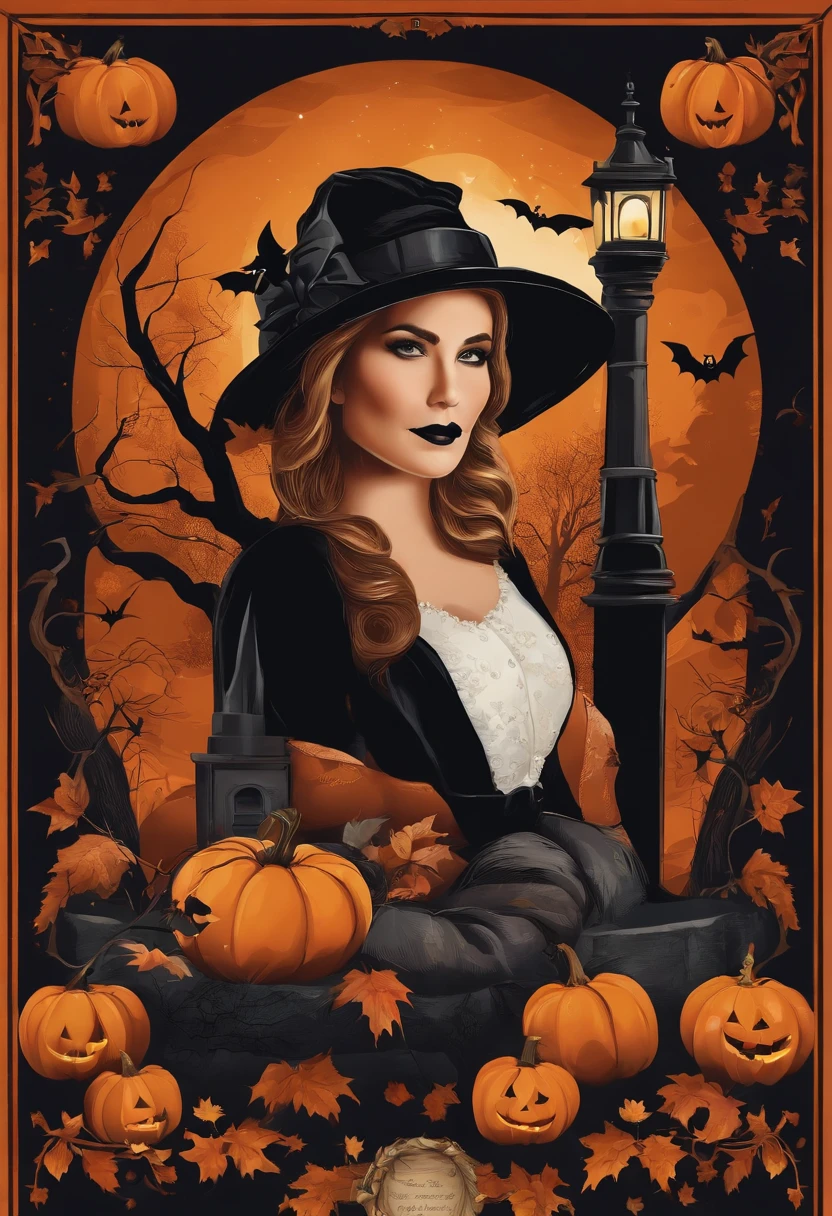 Halloween poster，American elements