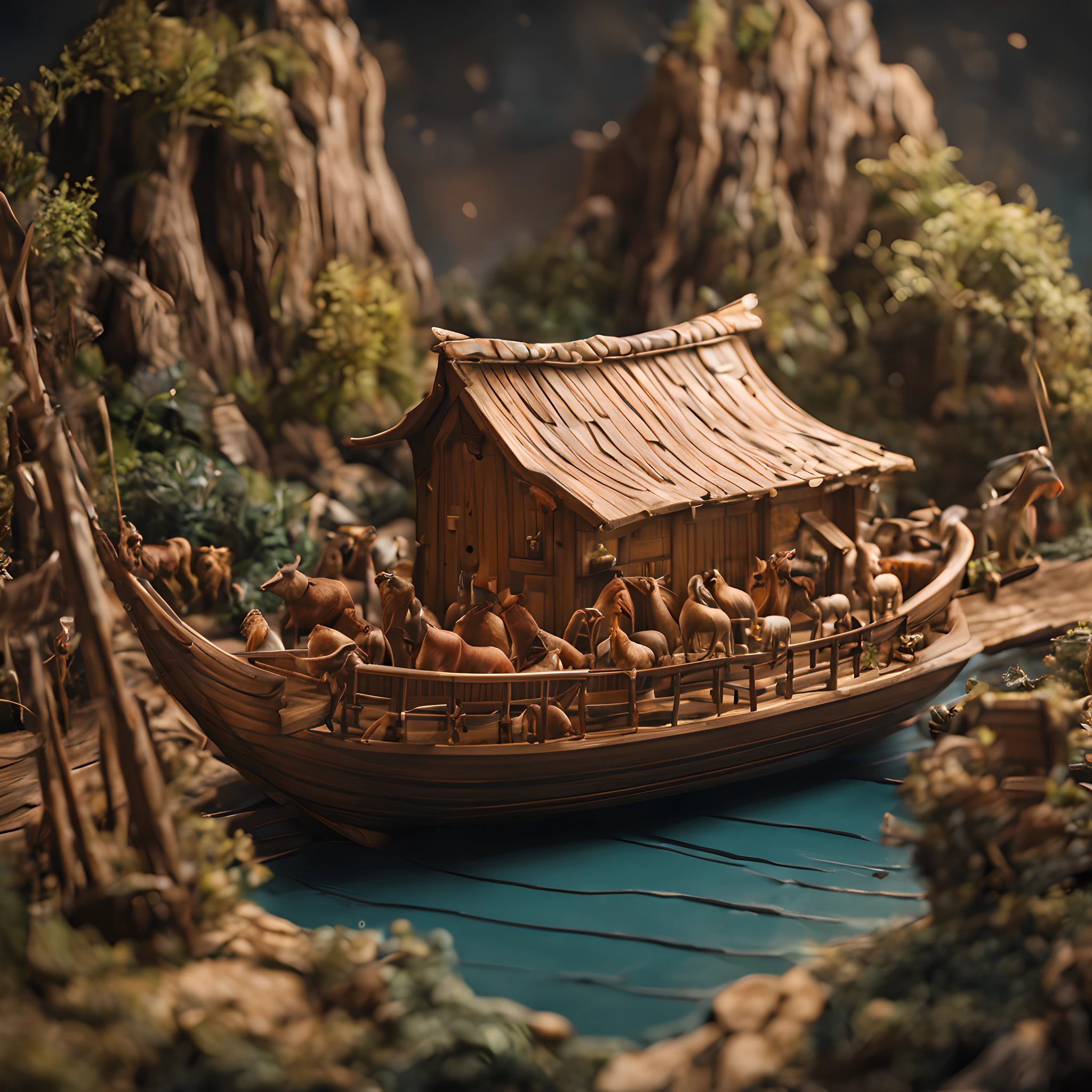best quality, ultra-detailed,
an extremely delicate and beautiful,
Noah's Ark,
depth of field, professional lighting,