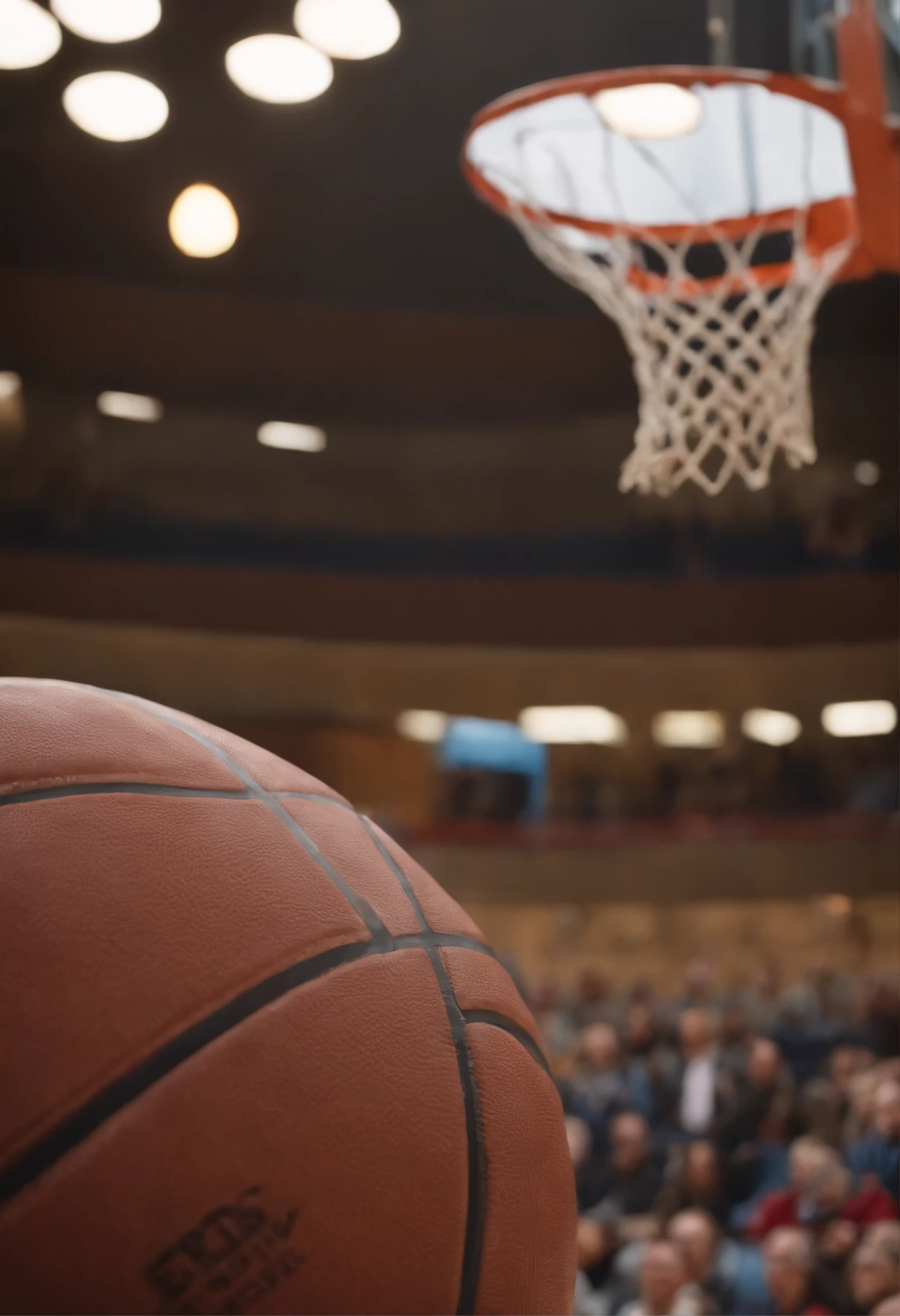 Bola de basquete, close na bola de basquete