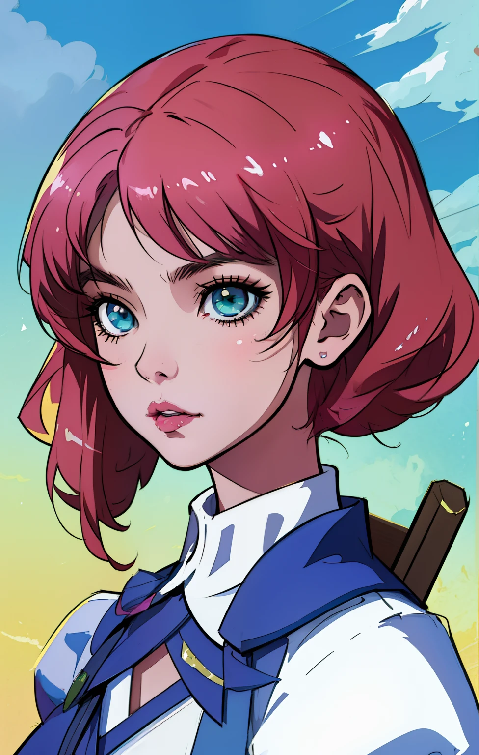 (master part, melhor qualidade) Alisa Rosto bonito, Olhos verdes detalhados , roupas elegantes e detalhadas , puffy lips ,Short Pink Hair Flower Accessories, (melhores detalhes) ( melhor qualidade) espetacular, dramatic scenery, Tekken , Digital anime illustration, estilo anime 4K, por Yang J, arte de anime digital detalhada, arte digital estilo anime, a beautiful artwork illustration, Digital anime illustration, arte de anime digital