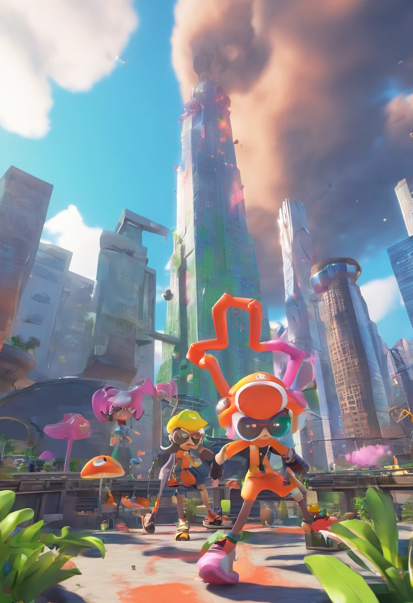 Splatoon 9/11 terrorist attack twin towers splatoon Nintendo artstyle Splatoon turfwar September 11th