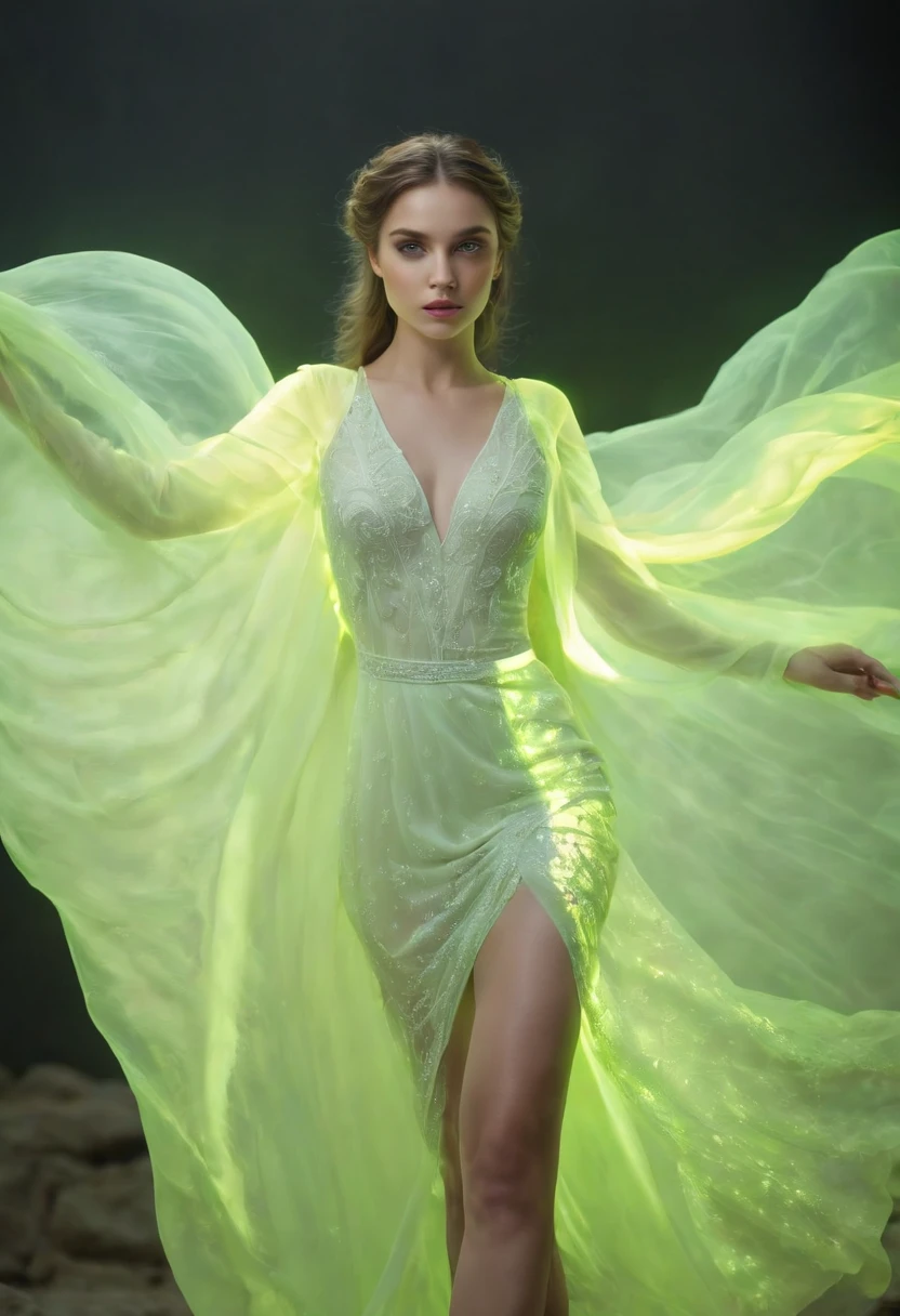 32K, RAW photo,(full bodyesbian)(Masterpiece), (Best quality), ((Ultra-detailed)), (Hyperrealistic), (Highly detailed photo),(She herself fluoresces as a whole:1.5),Best quality, Masterpiece, profesional photo, Cinematic lighting, Photorealistic, Very beautiful young lady in marble rocks, dramatic pose, Delicate and delicate fluorescent sparkling ancient Greek style pearl dress, Shining, The sheen, Crisp, flirty, Epic, Focus, Artistic, Very bright, Complex hairstyles, Pattern, bas relief,full body,pantyhose,perfect feet