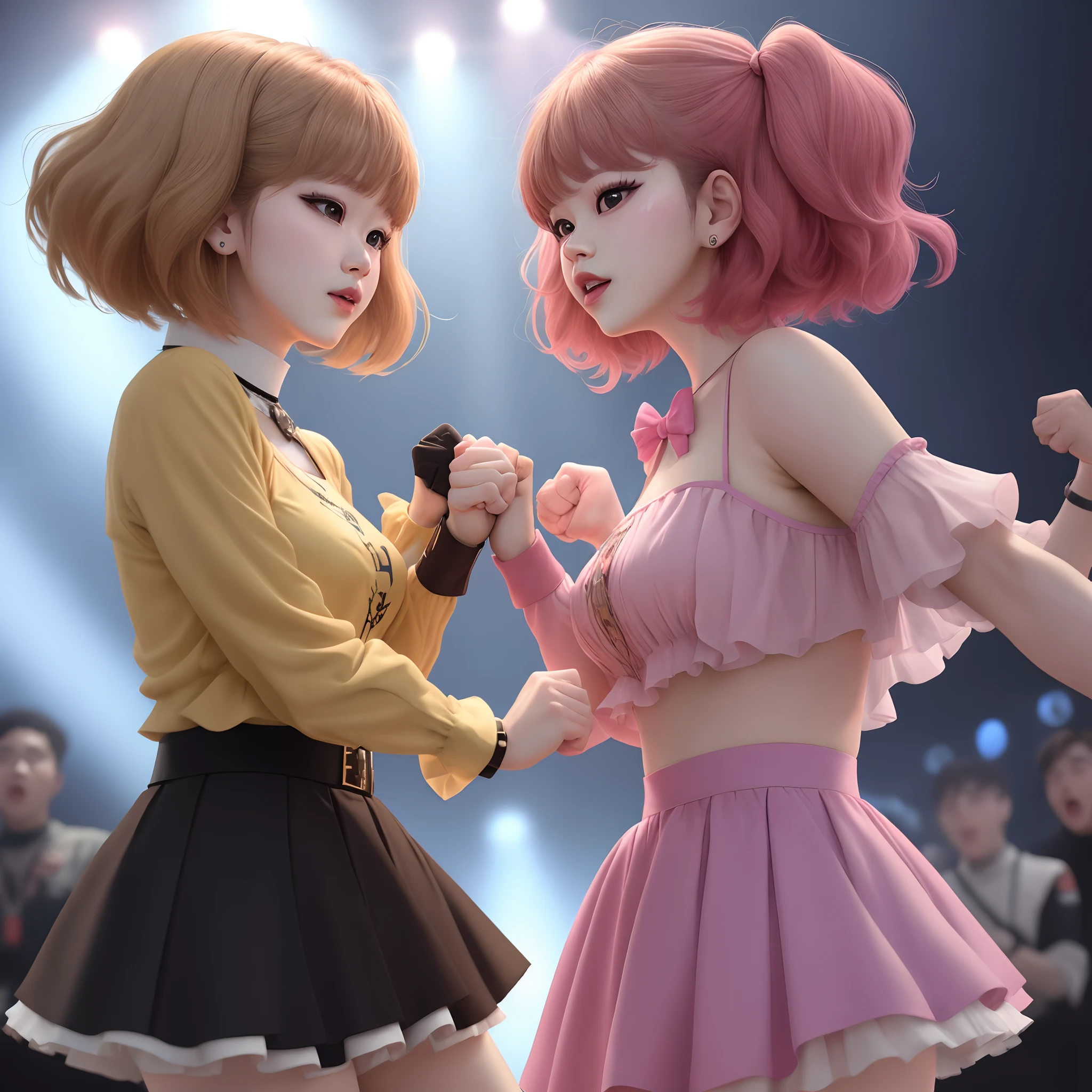 jimin bts and jeongyeon twice fist fighting