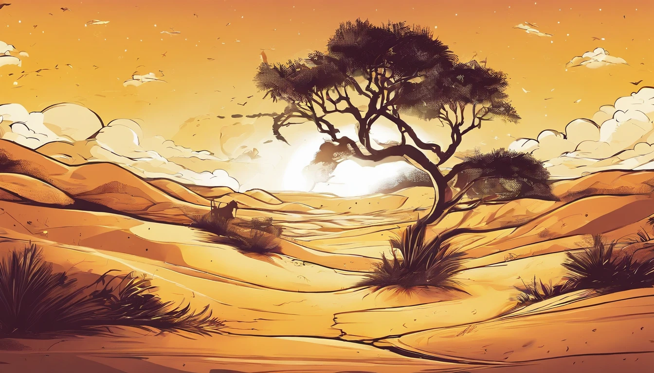 Yellow sand in the sky,The backdrop is night,The sky is full of stars,A Esfinge,digital landscape art, Detailed Scenery - Landscape Art, environment design illustration, scenery art detailed, Desert oasis landscape, Conceito-Arte, Arte digital altamente detalhada em 4k, Pintura digital 4K, Pintura digital 4k, stunning digital illustration, fundo do deserto, arte conceitual de pintura digital, pintura digital detalhada