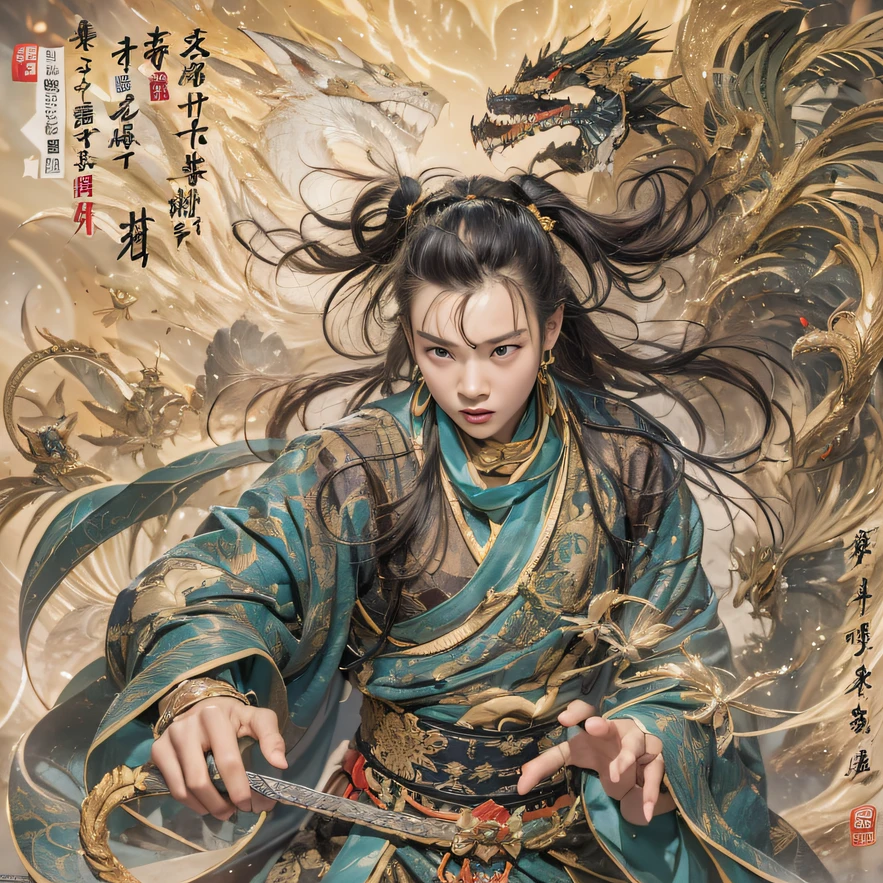 Qin Yu flew into the Immortal Demon Realm, Chance encounter with Liu Hanshu, He saw in him his former self, It was decided to take him as an apprentice, Teach him how to protect himself, But because of the Tibetan star map, He established relationships with the Liu family and the Jade Sword Sect, It opens with the death of Liu Hanshu, Qin Yu embarked on the road of confrontation with a strong enemy, Working hard, Make yourself stronger, Stick to your own core path of justice, I also want to protect the people I care about, The three brothers took off, And embarked on a long journey to find a good brother, Qin Yu, Where are Xiao Hei and Hou Fei(canyons)Climb the streets(Doomsday Stream)eyes filled with angry,He clenched his fists,Rush up,Deliver a fatal blow to your opponent,full bodyesbian,Full Body Male Mage 32K(Masterpiece Canyon Ultra HD)Long flowing black hair,Campsite size,zydink, The wounded lined up in the streets(canyons)Climb the streets, The scene of the explosion(canyons), (Linen batik scarf), Angry fighting stance, looking at the ground, Batik linen bandana, Chinese python pattern long-sleeved garment, canyons(Abstract propylene splash:1.2), Dark clouds lightning background,Flour flies(realisticlying:1.4),Black color hair,Flour fluttering,rainbow background, A high resolution, the detail, RAW photogr, Sharp Re, Nikon D850 Film Stock Photo by Jefferies Lee 4 Kodak Portra 400 Camera F1.6 shots, Rich colors, ultra-realistic vivid textures, Dramatic lighting, Unreal Engine Art Station Trend, cinestir 800,Flowing black hair,(((Jungle Canyon)))The wounded lined up in the streets(vale)Climb the streets,Movie master live image quality