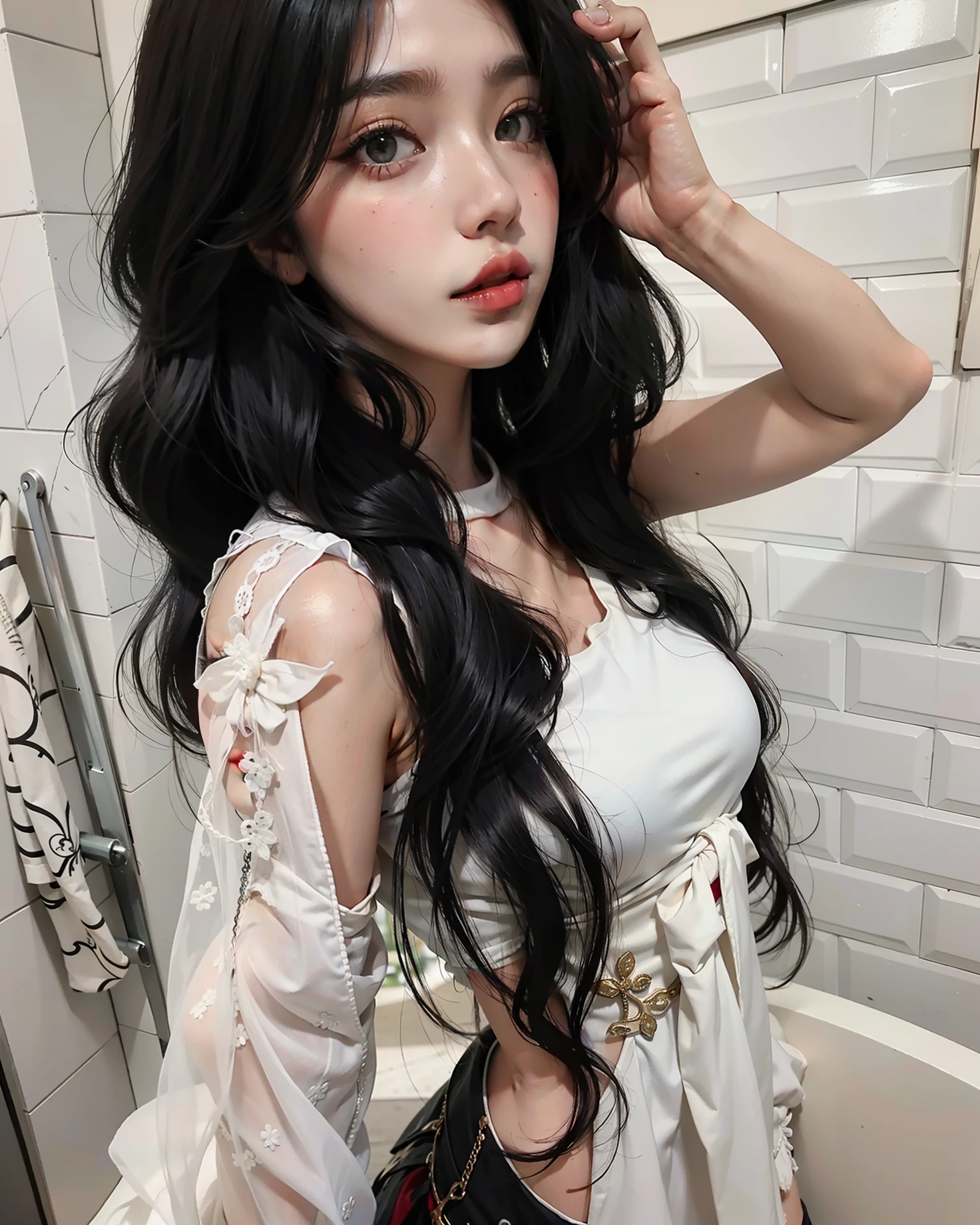 Mujer arafed con largo cabello negro y un lazo azul., ulzzang, Hermosa joven coreana, Chica coreana, Hermosa mujer surcoreana, Hermosa joven coreana, Taejune Kim, Wan adorable cara coreana, cruel korean goth girl, Joven y adorable rostro coreano, con el pelo largo and piercing eyes, con el pelo largo, Jaeyeon Nam, maquillaje popular de Corea del Sur