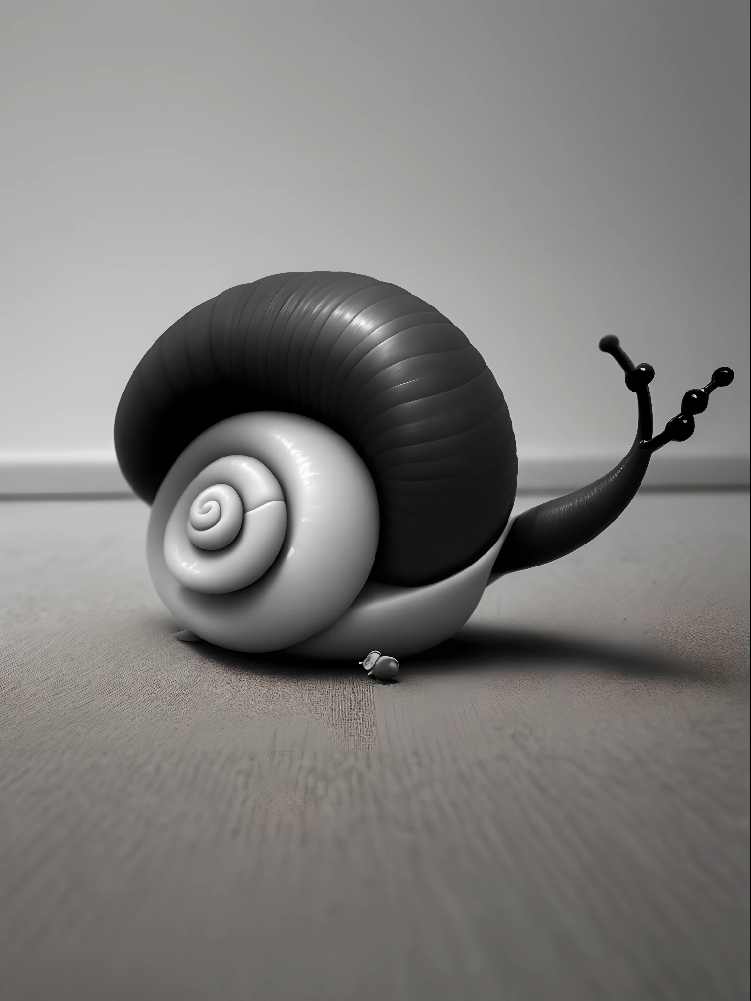 Black and white barking snail