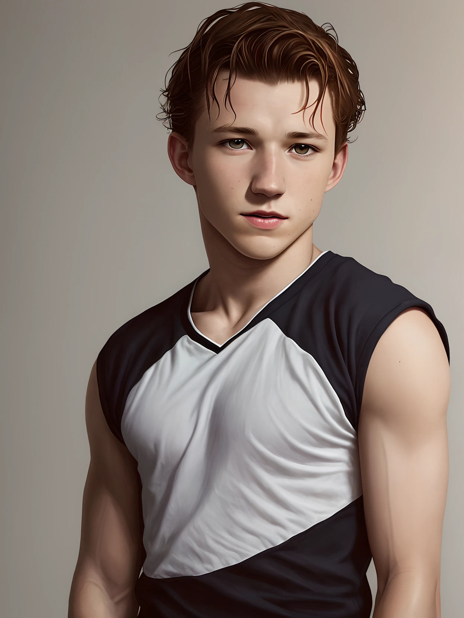 peter pan, sweaty boy, standing on a big rock, far from camera, shot from below, lower angle shot, whole body visible in camera, braces, age re feet, wearing long sleeveless t-shirt with dropped armhole, hands behind head, short fine armpit hair, flexing, veiny arms, cute, tall, arms behind head, short wispy armpit hair showing, lean, not muscular, wispy pubes, teen boy masterpiece, high resolution, feet visible, no shoes, very dirty feet, skinny, tall, nice boy feet, teen boy f skinky feet, boy feet, foot fetish, tall boy, teen boy, bracbest quality, amazing anatomy, handsome, sweaty clothes, wet clothes, sticky tank top, wet tank top, wispy armpit hair