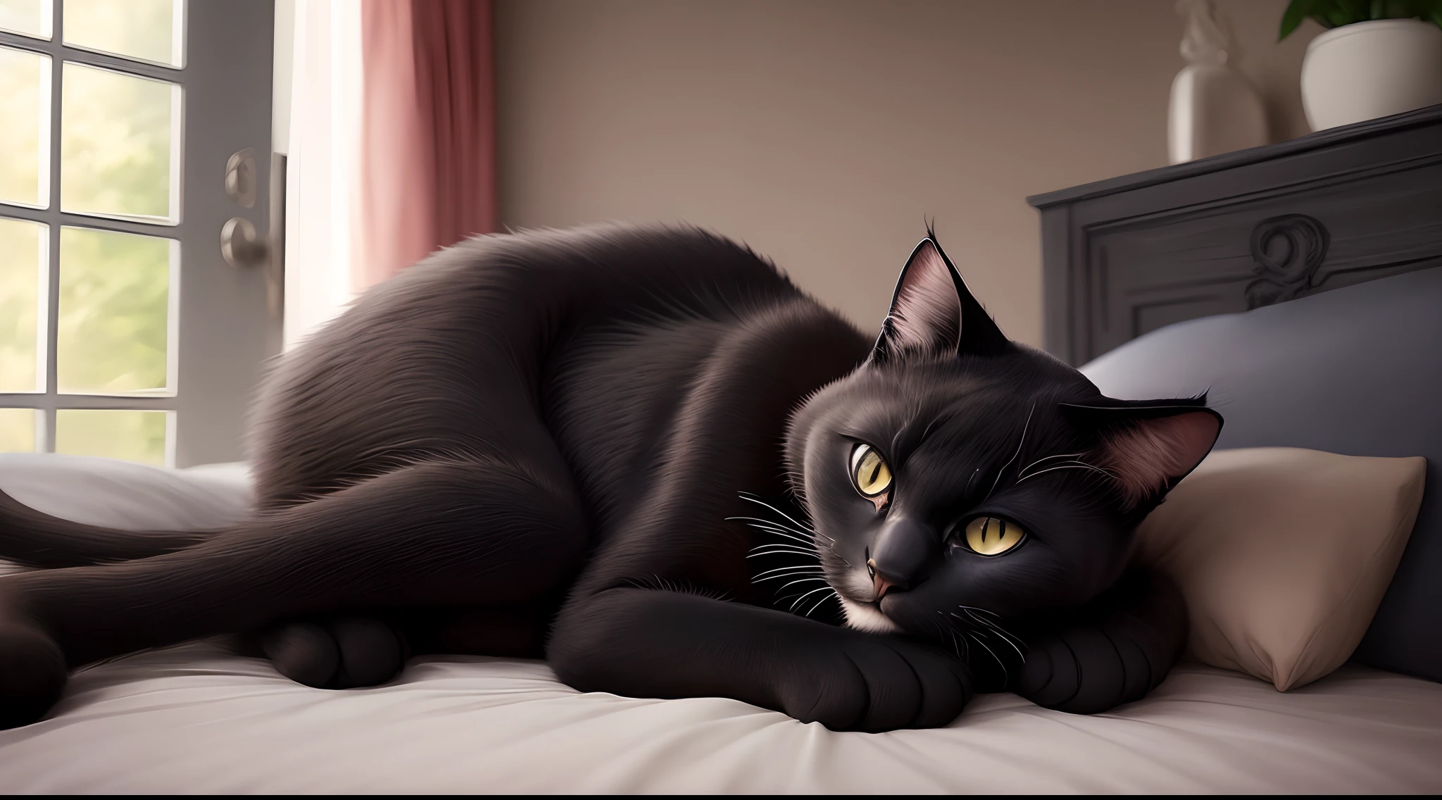 Big scary black cat
