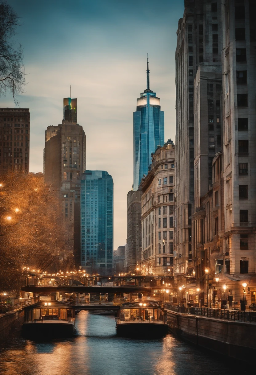 Image: A set of watercolor prints of famous city skylines, Descriptive Keywords: Cityscape, Watercolor, Skyline, Set, Colorful, Camera Type: DSLR, Camera Lens Type: Standard zoom, Time of Day: Evening, Style of Photograph: Artistic close-ups, Type of Film: None
