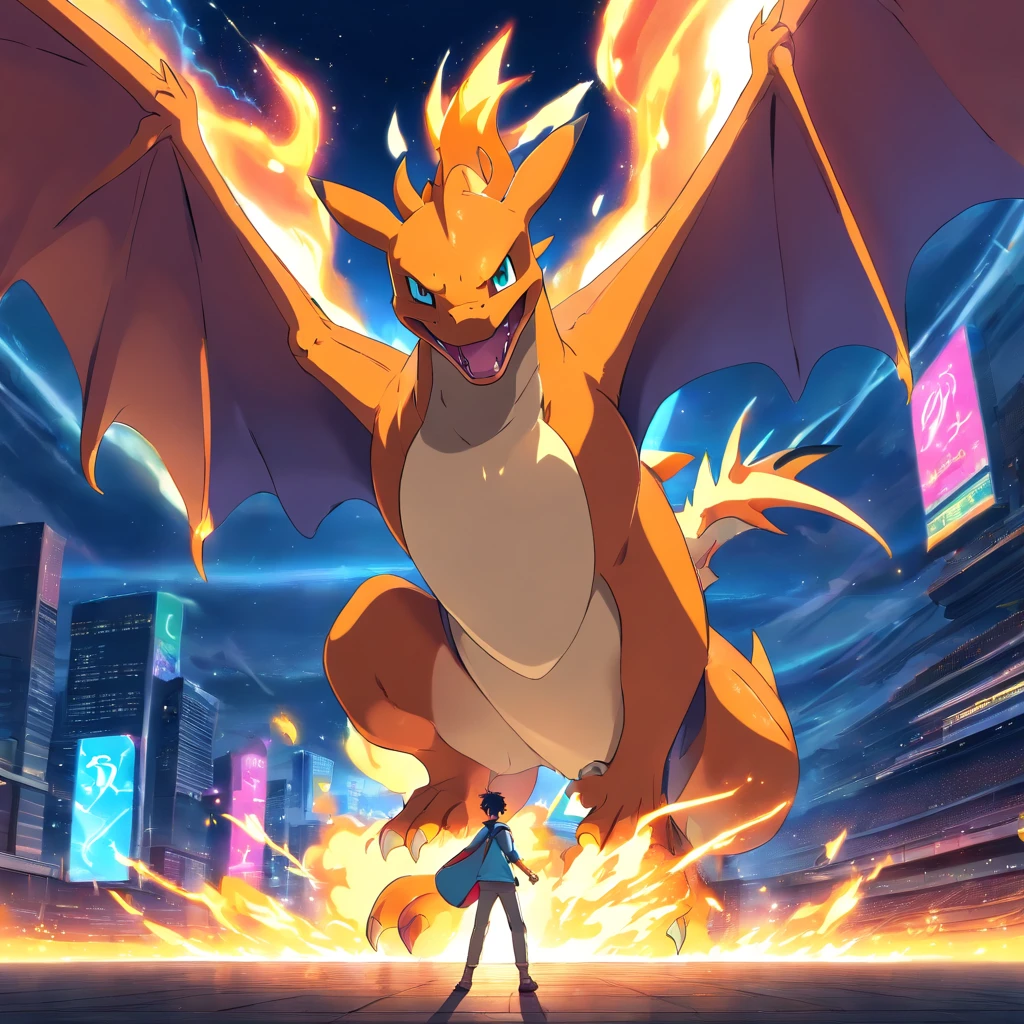 Charizard,lutando contra pokemon miw