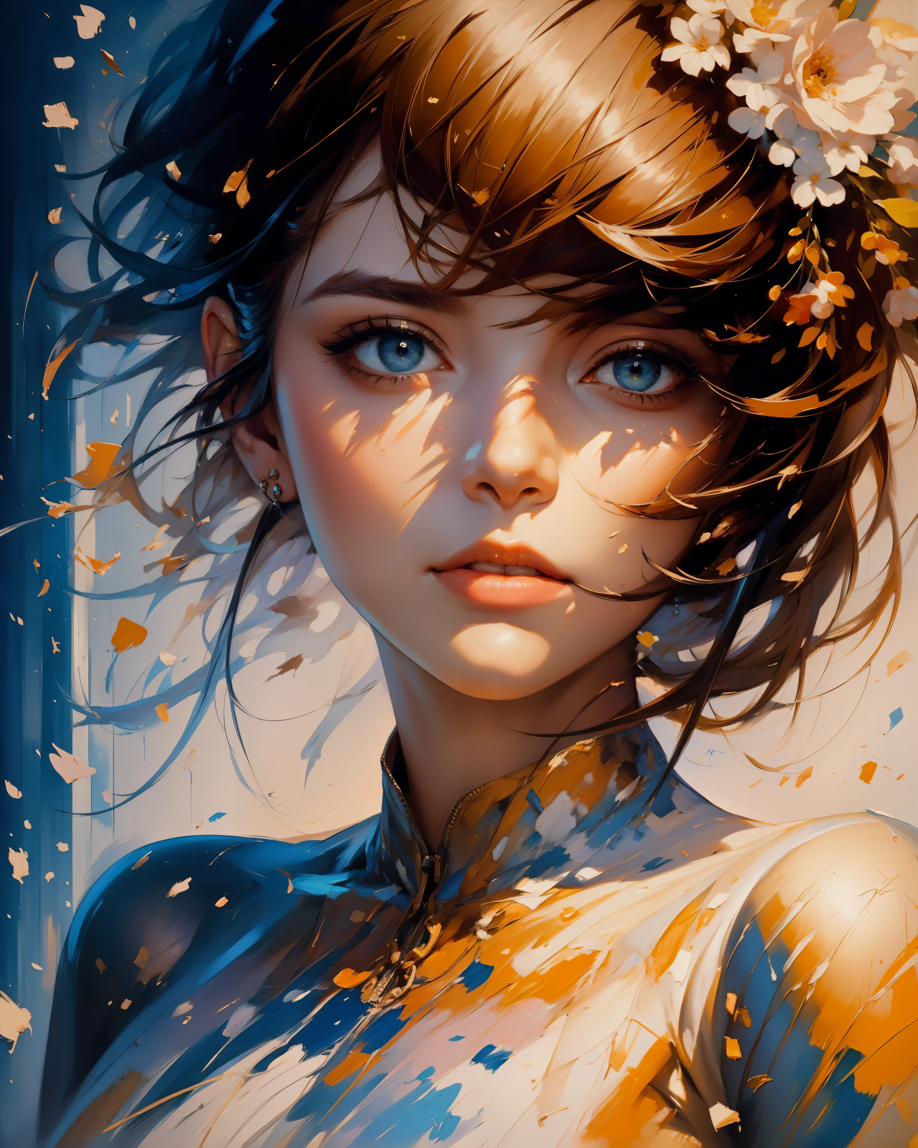 ((Speed Paint) +++ Female portrait, palette knife painting, impressionist style, brushwork technique, large stroke
