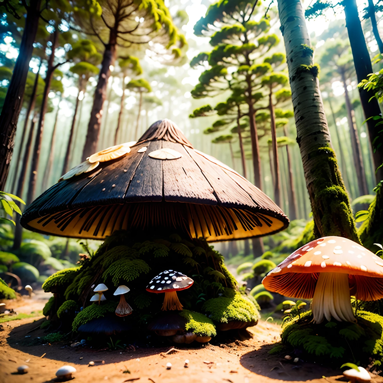 Mushrooms grow Yunnan characters in the woods