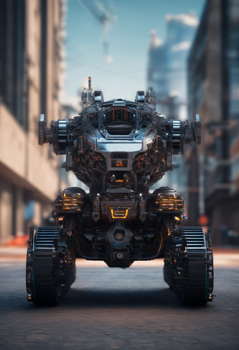Car , science fiction, front view, Sense of technology, C4D, Oc renderer, unreal engine, high detail, industrial design, 8k HD, studio light, retro, Digital Twin next to it