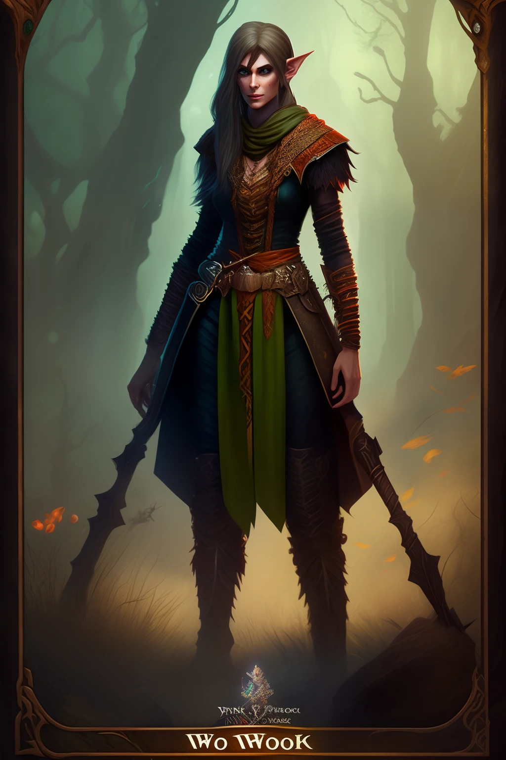 Female Wood Elf Warlock