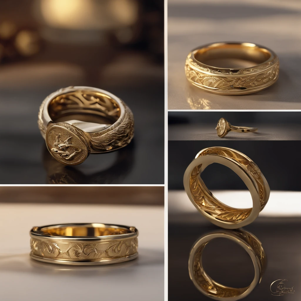 （（Ring design concept art）），Yellow gold ring，（（Ring concept blueprint））,（Dragon-shaped ring)，（（Fine craftsmanship）），（Rings and hemming），Natural sunlight，Shining Effect