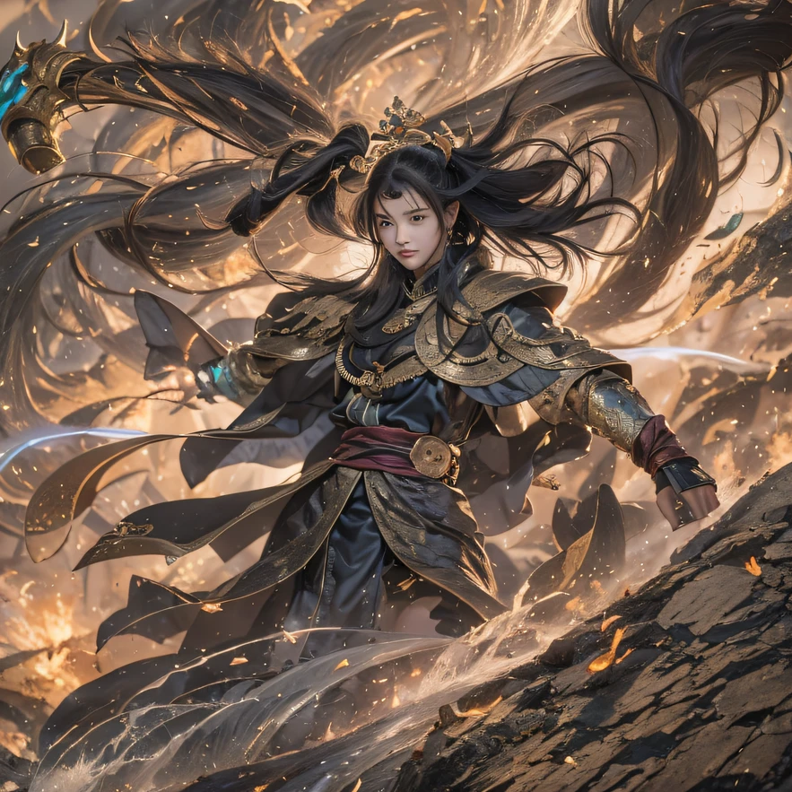 Qin Yu flew into the immortal realm, Encounter with Hanshu, He saw in him his former self, It was decided to take him as an apprentice, Teach him how to protect himself, But because of the West Star Map, He established relationships with the Liu family and the Jade Sword Sect, The death of Hanshu begins, Qin Yu embarked on the road of confrontation with a strong enemy, Working hard, Make yourself stronger, Stick to your own core path of justice, I also want to protect the people I care about, The three brothers took off, And embarked on a long journey to find a good brother, Qin Yu, Where are Xiao Hei and Hou Fei(canyons)Climb the streets(Doomsday Stream)eyes filled with angry,He clenched his fists,Rush up,Deliver a fatal blow to your opponent,full bodyesbian,Full Body Male Mage 32K(Masterpiece Canyon Ultra HD)Long flowing black hair,Campsite size,zydink, The wounded lined up in the streets(canyons)Climb the streets, The scene of the explosion(canyons), (Linen batik scarf), Angry fighting stance, looking at the ground, Batik linen bandana, Chinese python pattern long-sleeved garment, canyons(Abstract propylene splash:1.2), Dark clouds lightning background,powder(realisticlying:1.4),Black color hair,Flour fluttering,Late night background, A high resolution, the detail, RAW photogr, Sharp Re, Nikon D850 Film Stock Photo by Jefferies Lee 4 Kodak Portra 400 Camera F1.6 shots, Rich colors, ultra-realistic vivid textures, Dramatic lighting, Unreal Engine Art Station Trend, cinestir 800,Flowing black hair,(((Jungle Canyon)))The wounded lined up in the streets(vale)Climb the streets,Movie master real-time image quality