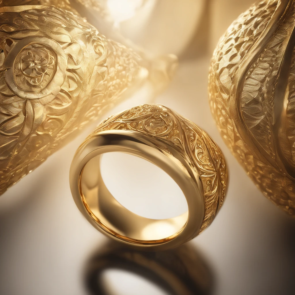 （（Ring design concept art）），Yellow gold ring，（Ring concept blueprint），（（Ring rings in the shape of waves）），Engraved five-pointed star，（Fine craftsmanship），Hemming，Natural sunlight，Shining Effect