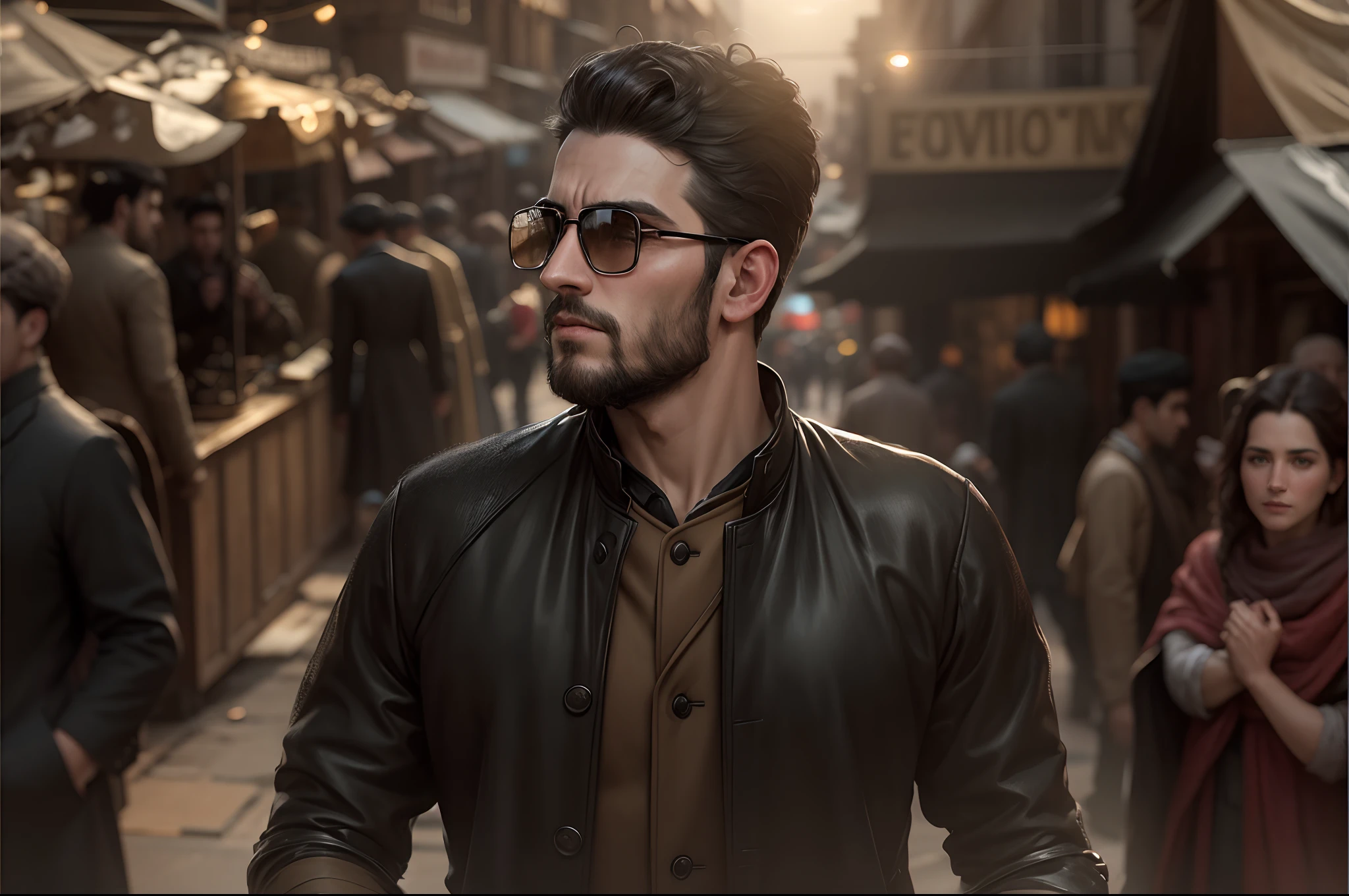 Change background, Peshawar vintage look, old shops, people in background, handsome boy, wearing black coat, ultra realistic, realistic face, ultra realistic face, more realistic, 8k, 2160p, realism,