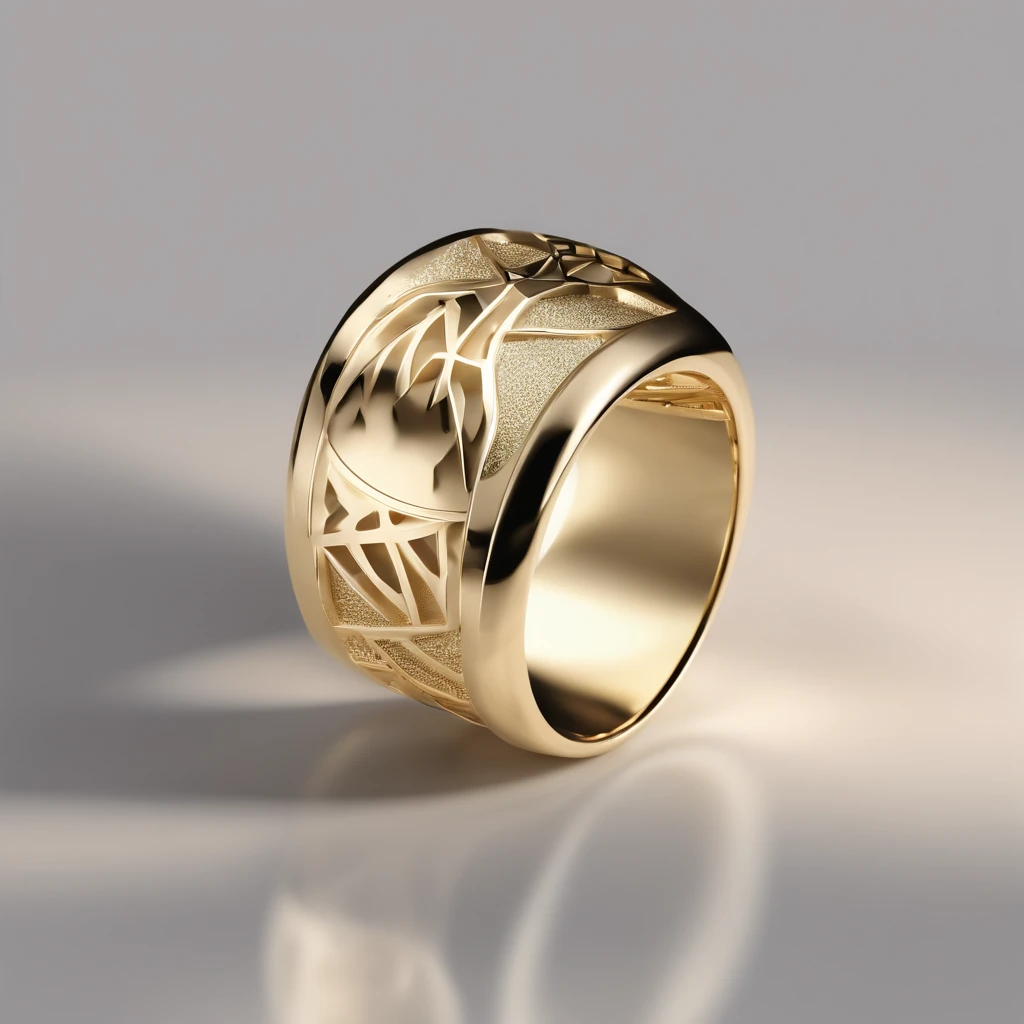 （（Ring design concept art）），Yellow gold ring，（Ring concept blueprint），（（Ring rings in the shape of waves）），Engraved five-pointed star，（Fine craftsmanship），Hemming，Natural sunlight，Shining Effect