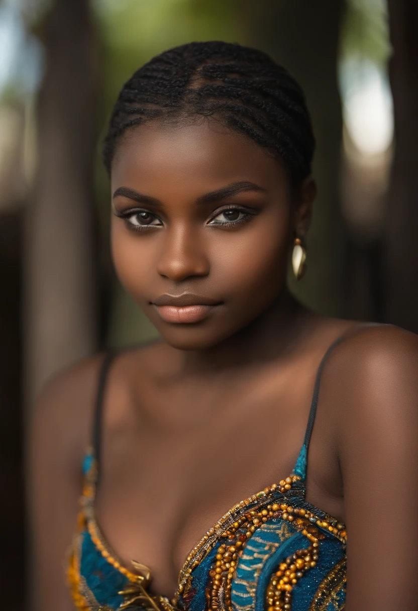 Fille, Africain, noir, The eyes of Anbar, cheveux longs, 16 to 19 years ,porter un short sexuel ,corps entier, pouty lips, belle poitrine et taille fine