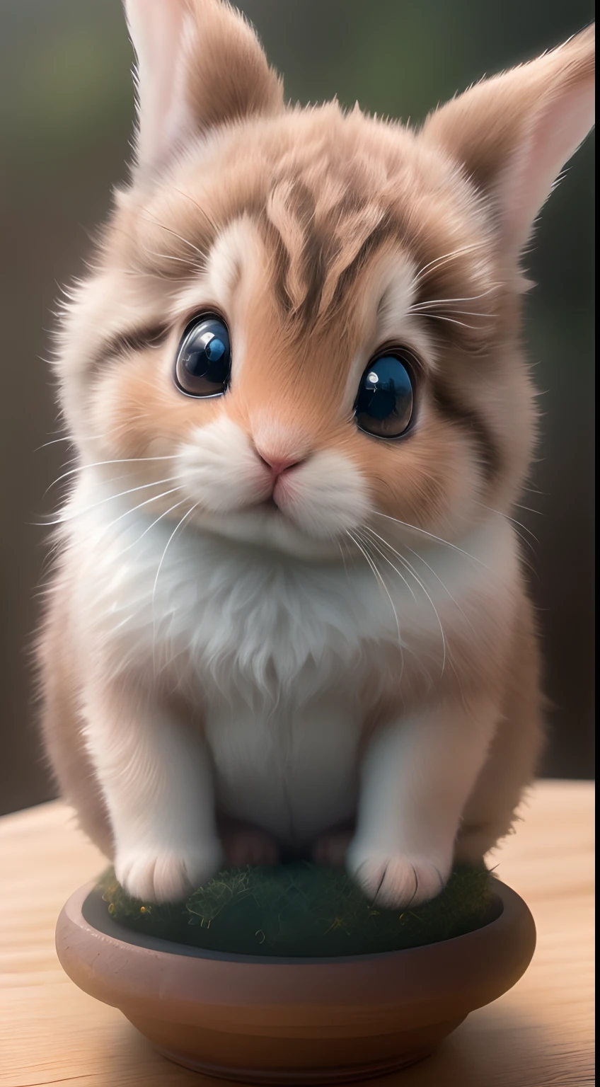 (Best quality,4K,8K,A high resolution,Masterpiece:1.2),Ultra-detailed,(Realistic,Photorealistic,photo-realistic:1.37),Escultura:1.37,Northern,south,Multiverse,Diverse landscape,Natural beauty,Ceramic craftsmanship,Glass surface,Cute bunny cubs,Flickering flames,Art gallery