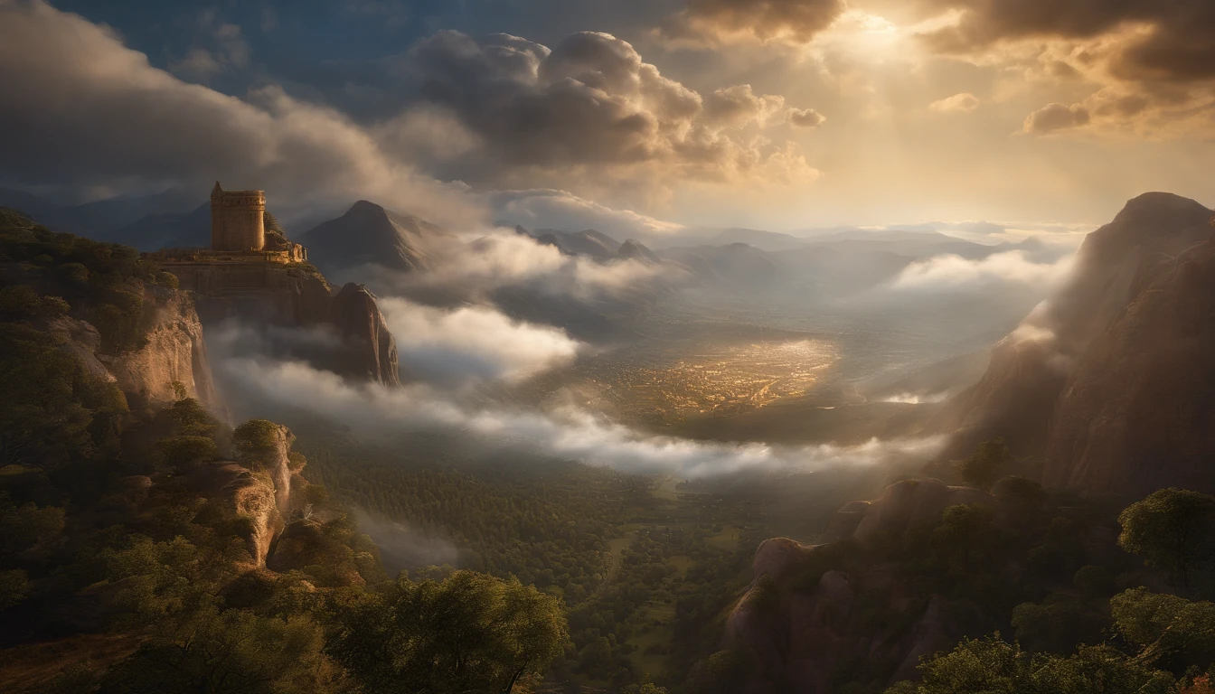 In the clouds, God sits on His heavenly throne and judges many people, A lot of people, Heavenly Throne, Fantastic depictions,(Best Quality,4k,8K,high resolucion,Masterpiece:1.2), Ultra-detailed, (realisitic,Photorealistic,Realistis:1.37), portrait of a, Vivid colors, studio lit, Sharp focus, physics based rendering, extreme detail description, Biblical Topics, majestic atmosphere, radiant light)
