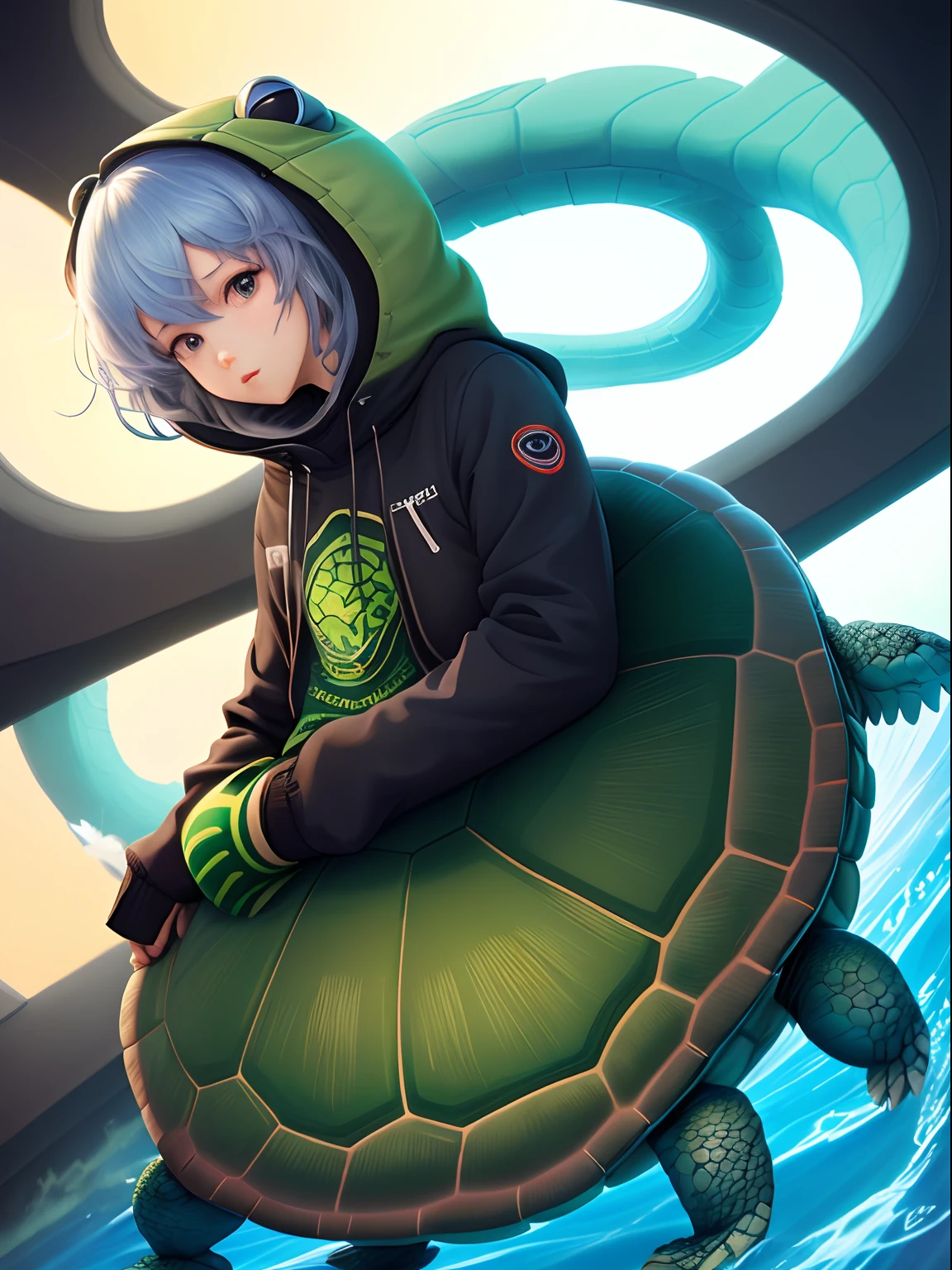 Cool personification of the turtle