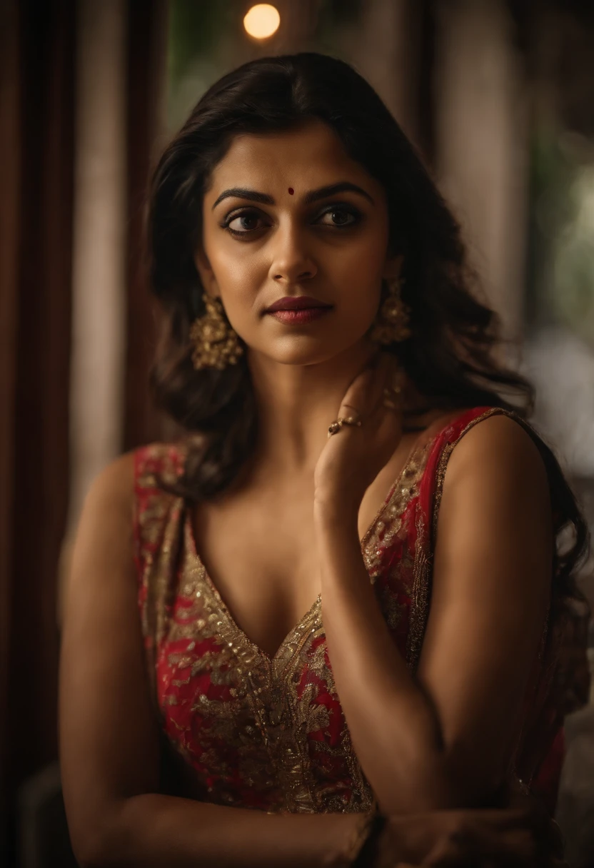 Day scene, close up photo of a indian from top view, (Masterpiece, Best Quality, High Resolution), evening Background, ((Paint Splash, Color Splash, Splash of Ink, Color Splash)), Sweet indian female actress, hour glass body shape,maroon lips, ((black blouse)), lightly makeup,ultra realistic, realistic, look at viewer (cinematic:1.3), intricate details, (ArtStation:1.2)