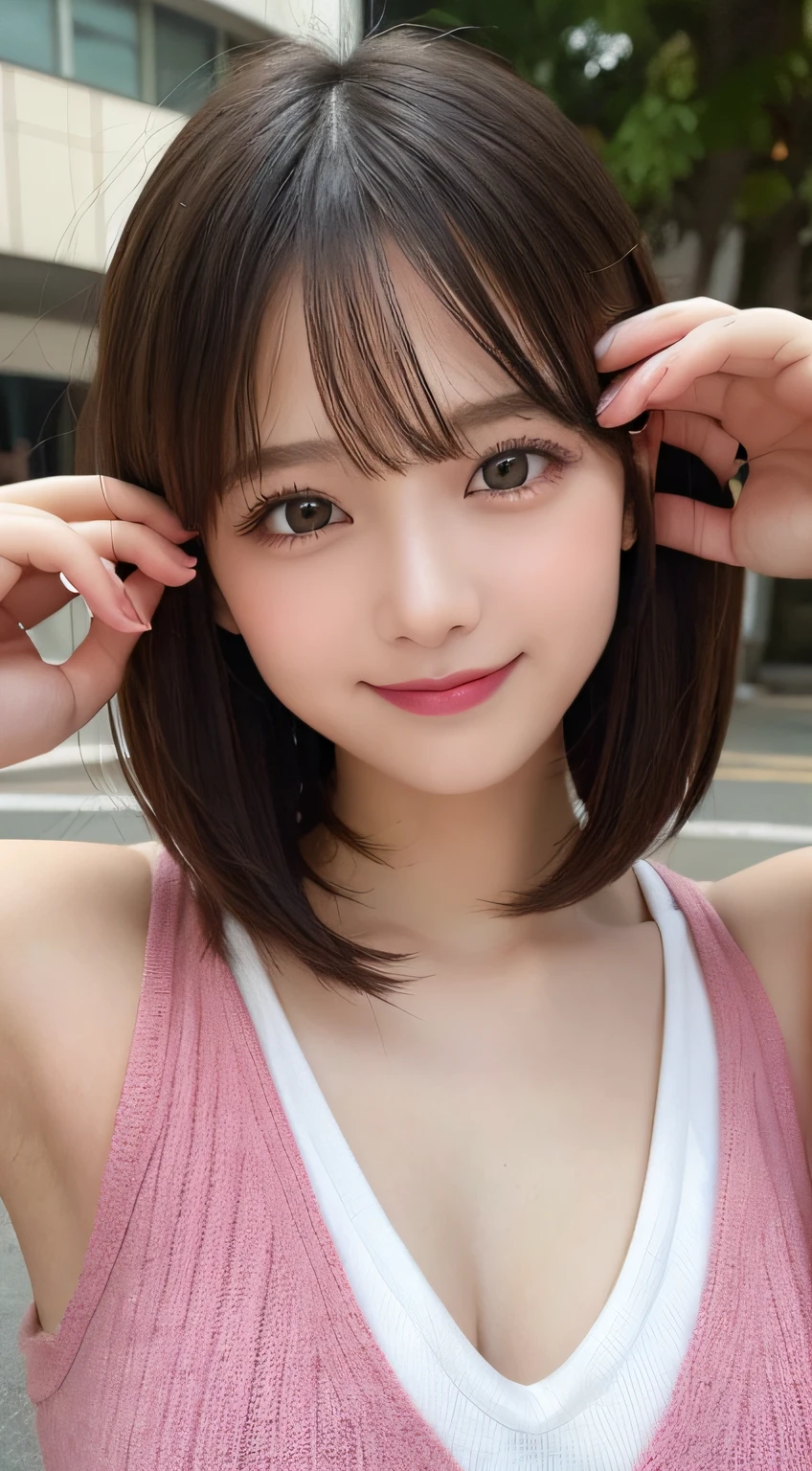 bright表情、Photorealistic:1.32、highest quality、超A high resolution、最も美しい日本のgirlの写真、Cute and beautiful face details、Small Face、(Purelos Face_V1:0.008)、美しいbangs、14 years old、Radiant, fair, glowing skin、Hair gets tangled in the face、girl１people、顔まで伸びるbangs、bangs、Hair between the eyes、Attractive brown silky hair、bright、Clear eyes shine charmingly、Dynamic pose、highest quality、Disorganized、((the cutest girl in the world))、日本people、((Maxi length see-through lace dress with ribbon:1.3))、(ponytail:1.3)、(tie with a thin ribbon)、Nice and cute、An innocent smile、nice smile、no cleavage、(Large Breasts:1.3)、(The gesture of putting your hair behind your ears with your hands:1.3)、Side Tail、Brown Hair、Small waist、Detailed beautiful eyes、View your viewers、Upper Body、Close-up of face、Front view、