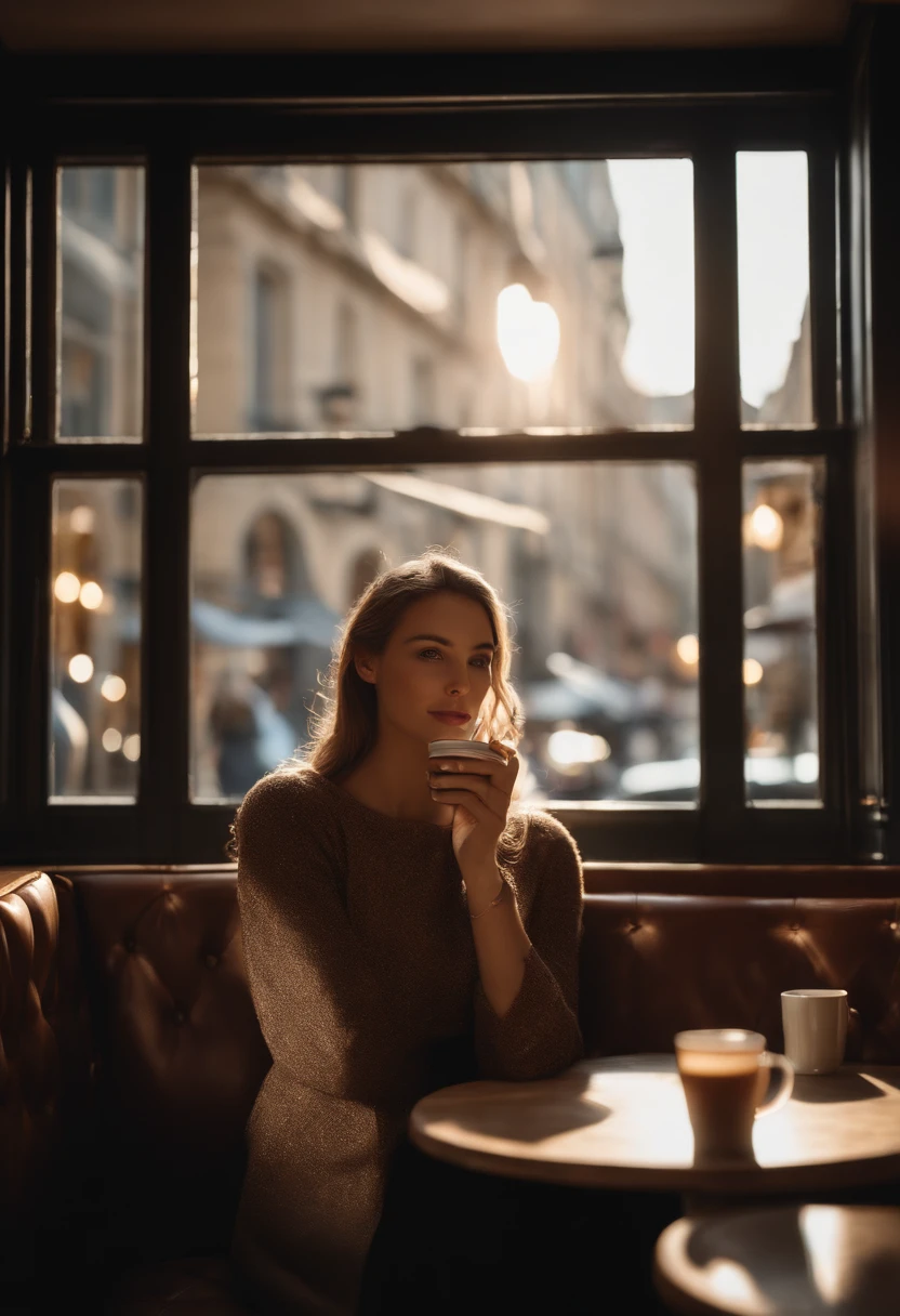 Landscape of a father"A beautifully detailed portrayal of a pretty girl with radiant skin and soft, wavy hair, speaking with an elegantly dressed man whose features exude a calm confidence. Their eyes meet with a blend of curiosity and mutual respect. Photorealistic Image, Set in a quaint European café with ambient street noise in the background and the aroma of freshly brewed coffee permeating the air. No Art Inspiration, Nikon Z7 II, Medium shot, NIKKOR Z 50mm f/1.2 S, Golden ratio, 8K UHD, Ambient light filtering through the café's front windows, casting a warm glow on their skin, (((hyper detailed))), Natural lighting augmented by soft indoor bulbs, Octane render."
