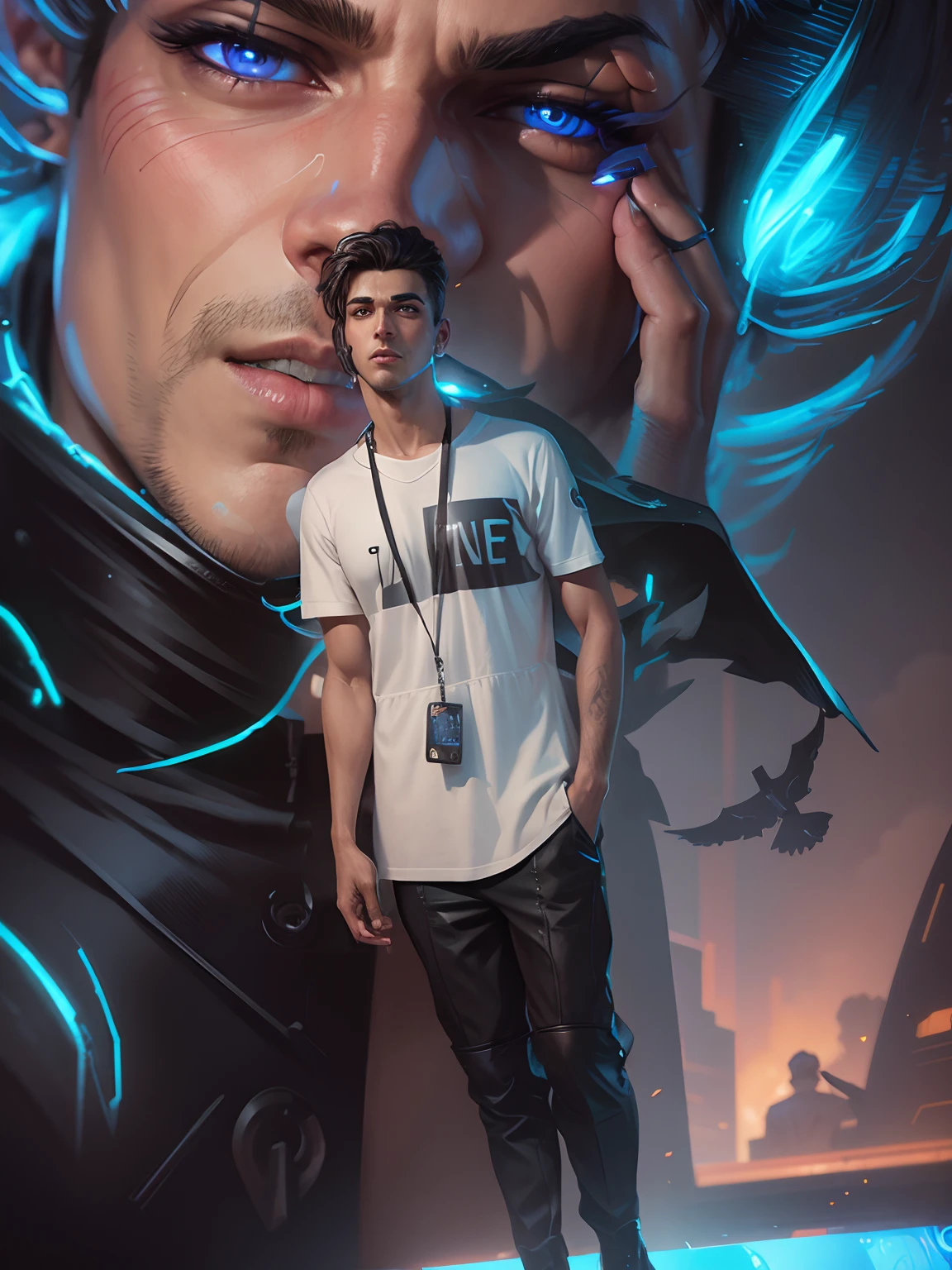 Change Background cyberpunk handsome boy realistic face, 8k ultra Realistic,