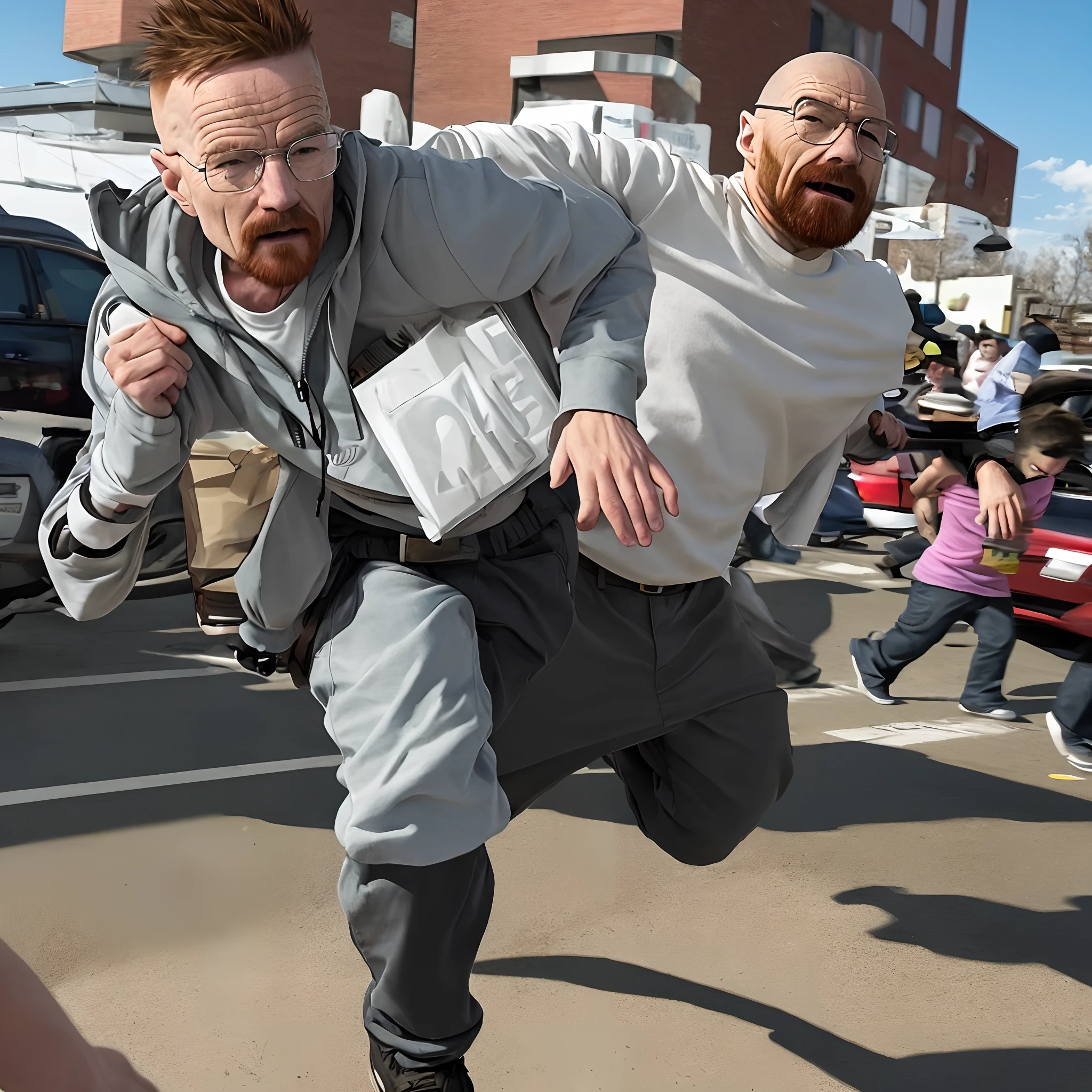 Walter white running from mr beast