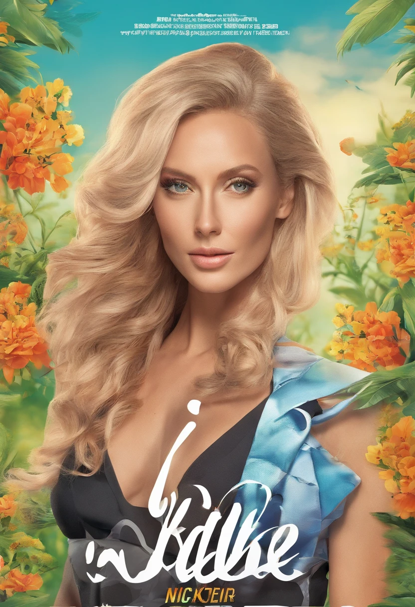 masterpiece, best quality, spring outfit, colorful hair, outdoor, magazine cover ,upper body,nicole aniston