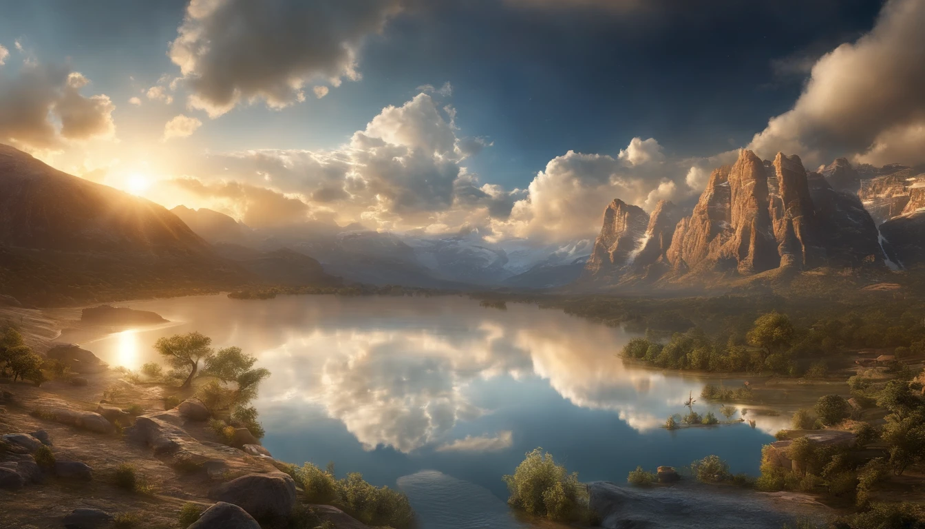 The Rapture ,Thousands of people are floating in the air,Standing on the clouds, Thousands of people are dressed in white, Raise your hands and sing hymns to praise God. The scenes are magnificent and surreal. (Best Quality, 4k, 8K, high resolucion, Masterpiece:1.2), Ultra-detailed, (realisitic, Photorealistic, Realistis:1.37), portrait of a, Vivid colors, studio lit, Sharp focus, physics based rendering, extreme detail description, Biblical Topics, grand ambience, radiant light.