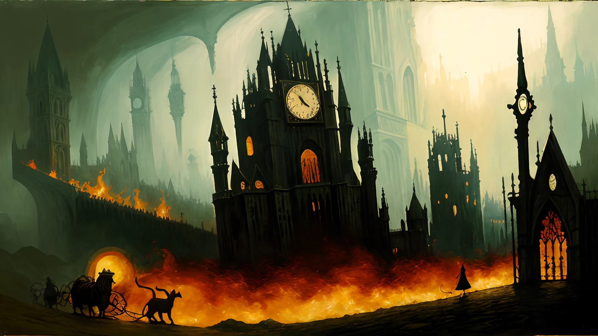 Make a painting like the seventh plague by John Martin