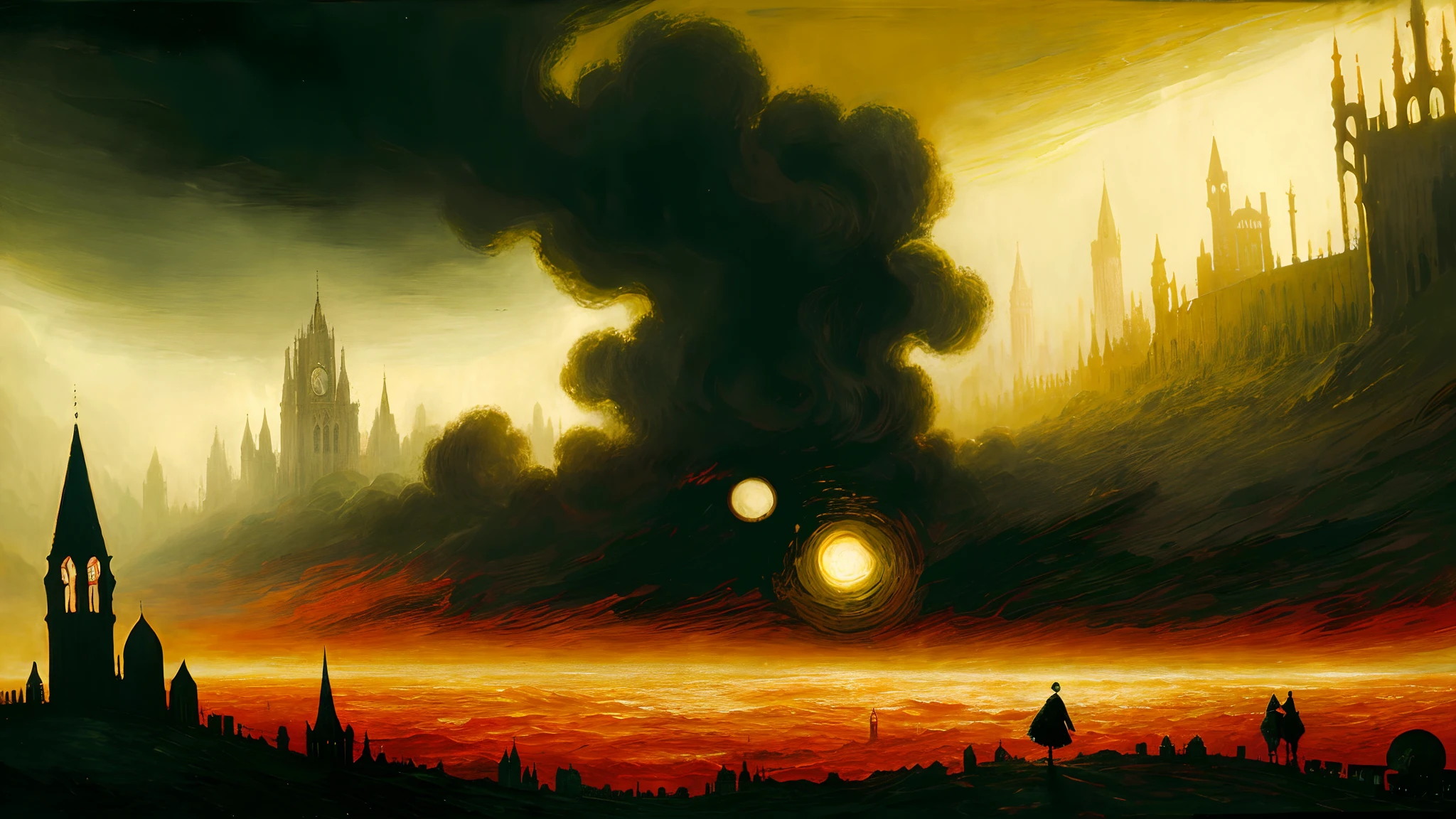 Make a painting like the seventh plague by John Martin