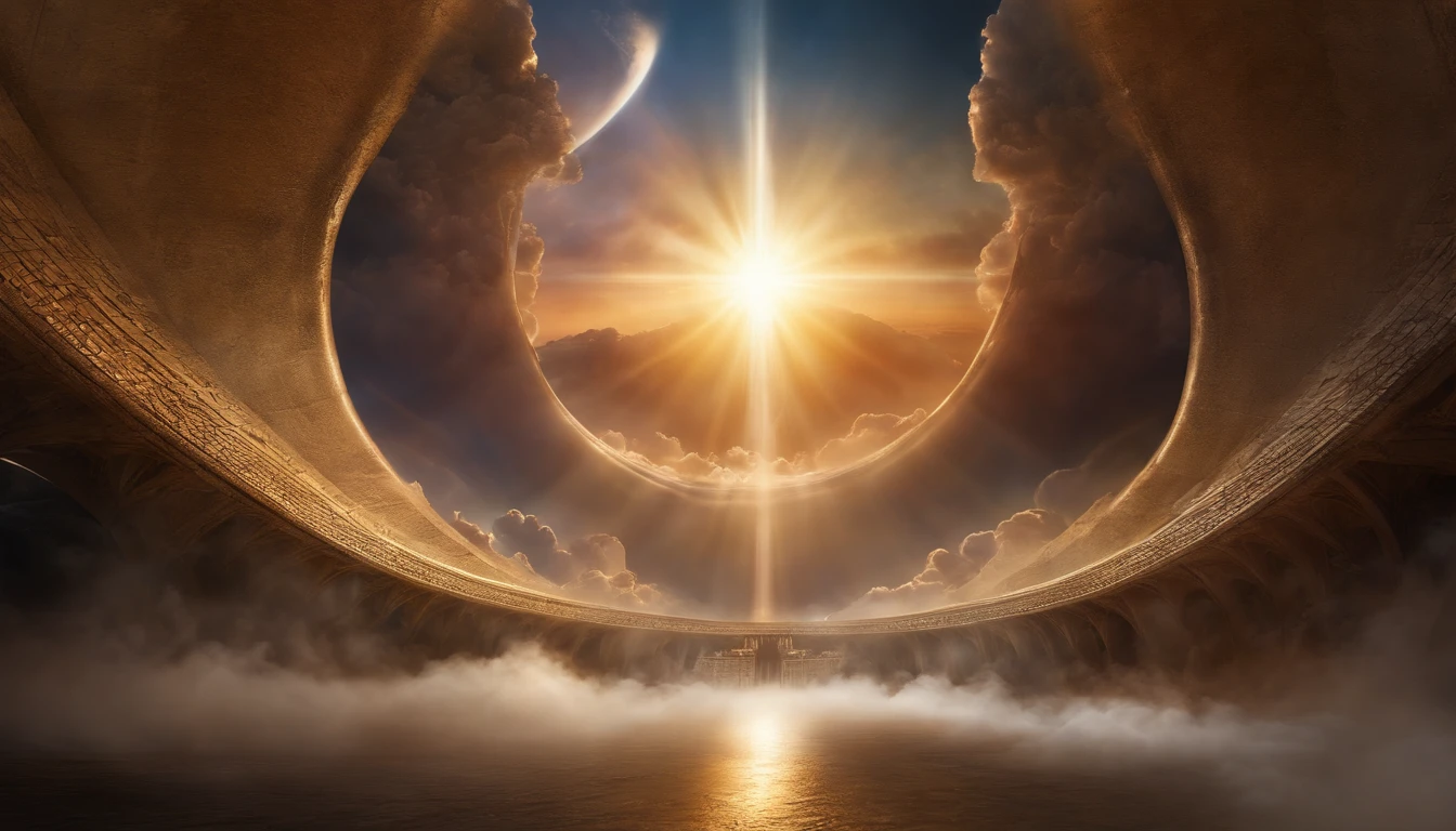The Rapture ,Thousands of people are floating in the air,Standing on the clouds, Thousands of people are dressed in white, Raise your hands and sing hymns to praise God. The scenes are magnificent and surreal. (Best Quality, 4k, 8K, high resolucion, Masterpiece:1.2), Ultra-detailed, (realisitic, Photorealistic, Realistis:1.37), portrait of a, Vivid colors, studio lit, Sharp focus, physics based rendering, extreme detail description, Biblical Topics, grand ambience, radiant light.