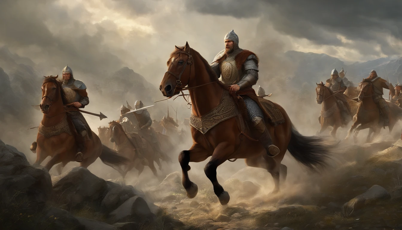 there are many people riding horses in a field with spears, cinematic render unreal engine, black shirt underneath armor, ornate filigree armor, anamorphic flares, 8k resolution – w 1024, car vs knight, arknights, price of persia movie, arnold renderer