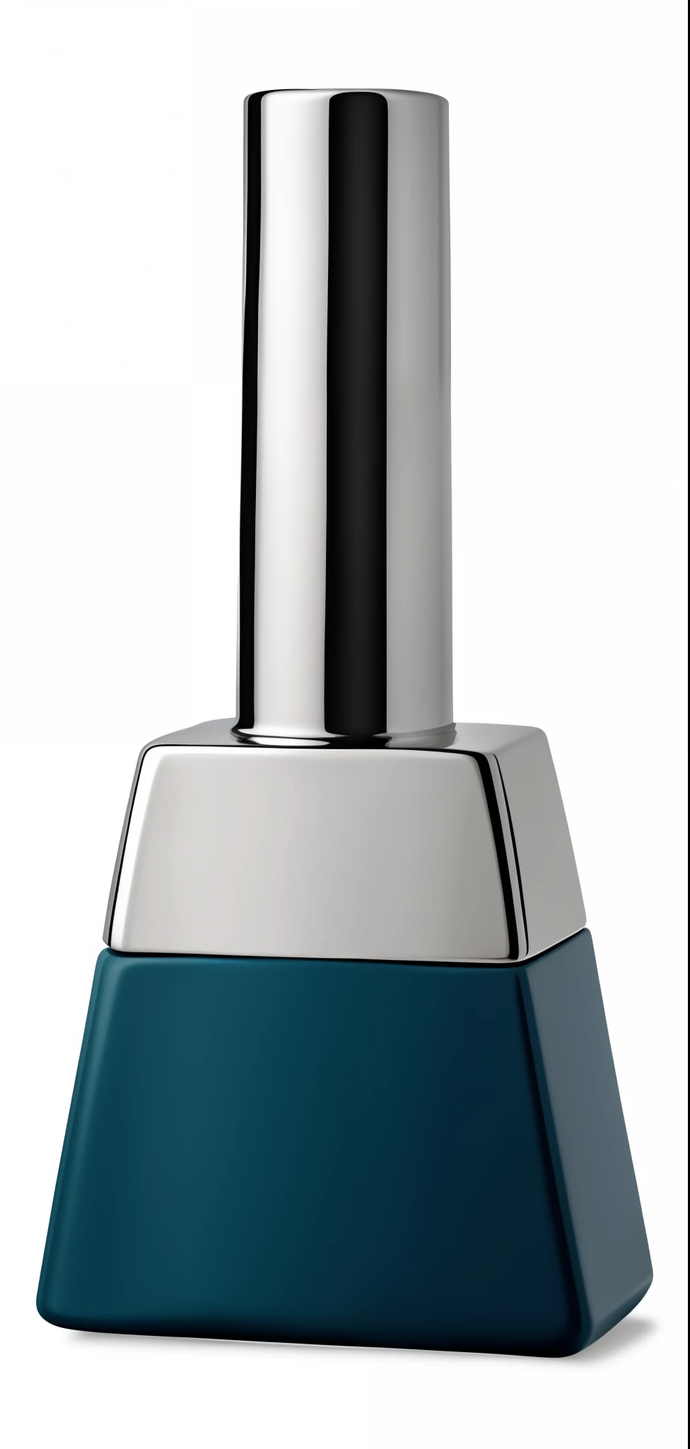A bottle of nail polish(Silver chromium)made-up,(Ceramic paint),(Smooth surface),Very advanced,lightand shade contrast,the detail,commerciaphotography,Close-up Shot Shot,超高分辨率,tmasterpiece,32K,3Drenderingof,Blander,Reallightandshadow