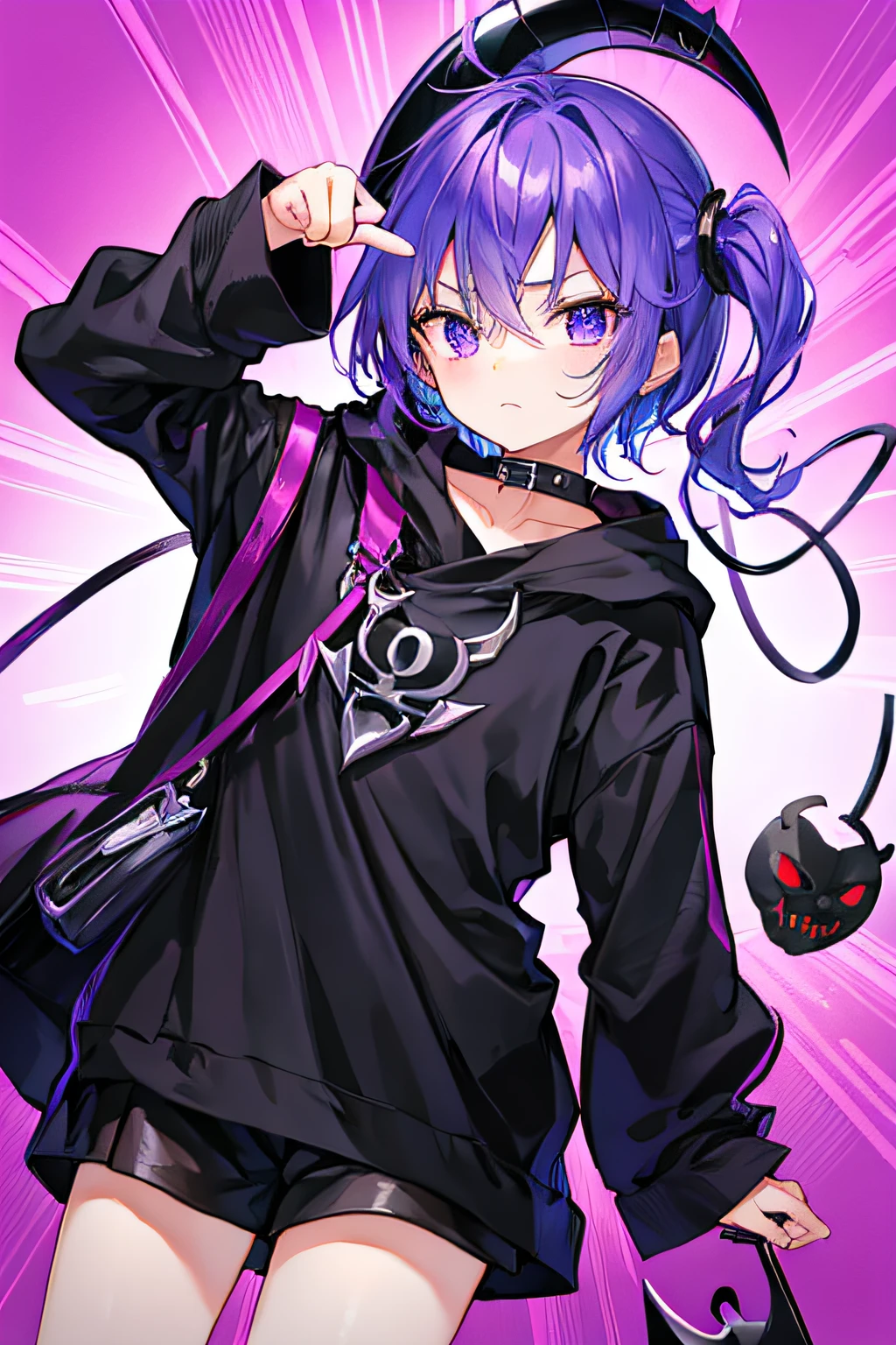 Black mask((Hook your finger))、Boy with purple image、cute little