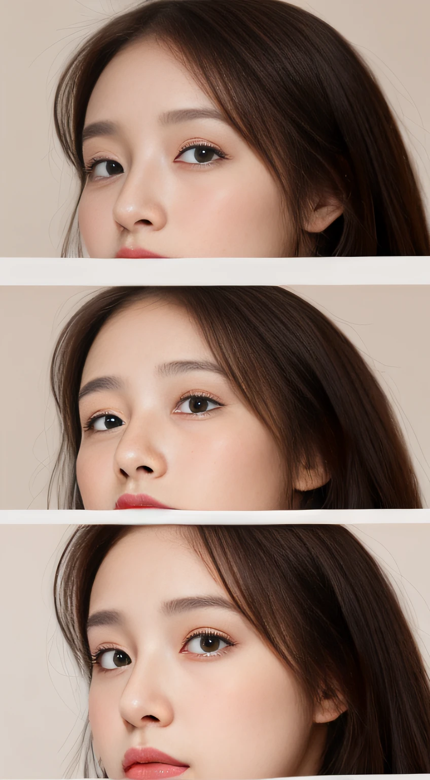((Top Quality, 8K, masterpiece: 1.3)), 1woman, 20yo, Before and after rhinoplasty: 1.5,