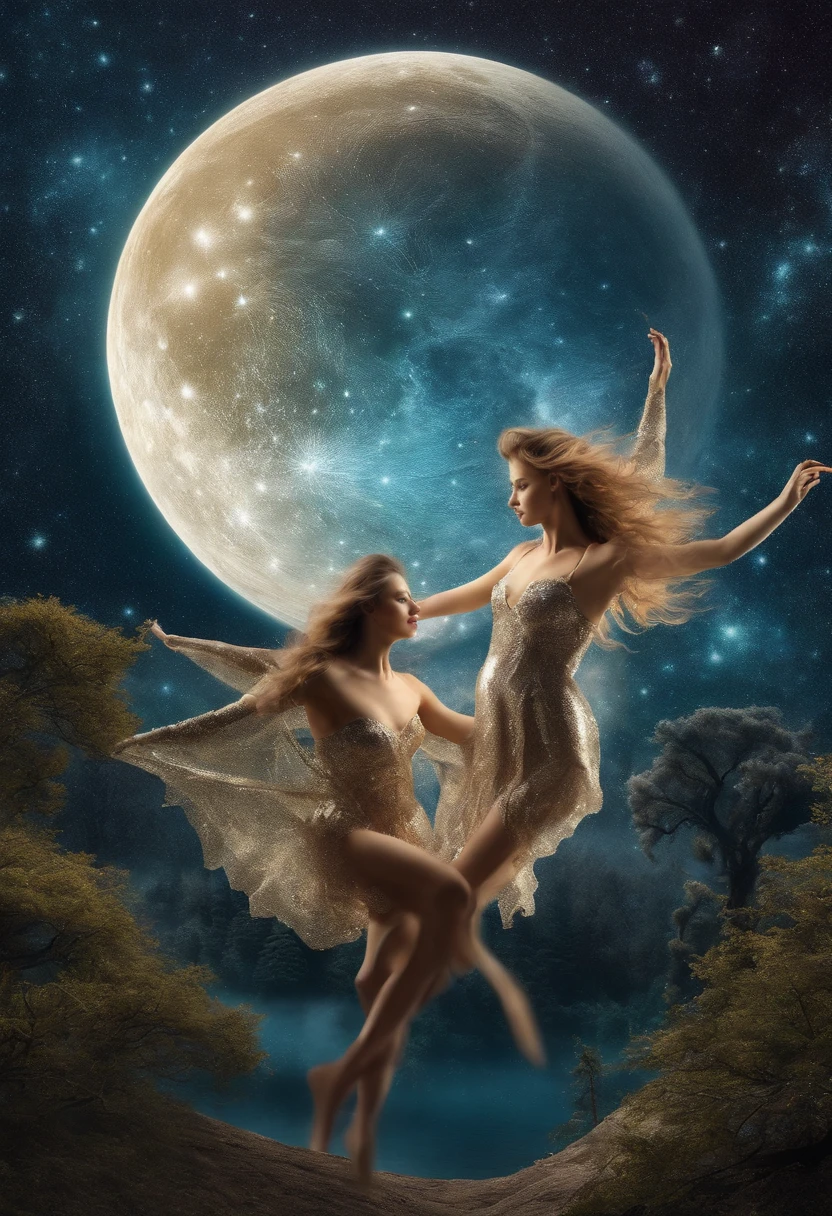 dancing nymphs on the moon of a weird planet, strange forest, starry night silver sparkle, bright colors, highly detailed, double exposure:: acrylic, high detail high definition highly detailed extremely detailed crisp quality photorealistic ultra realistic hyperrealistic ultra detailed award winning wallpaper poster 4k 8k hdr.
Vary Region