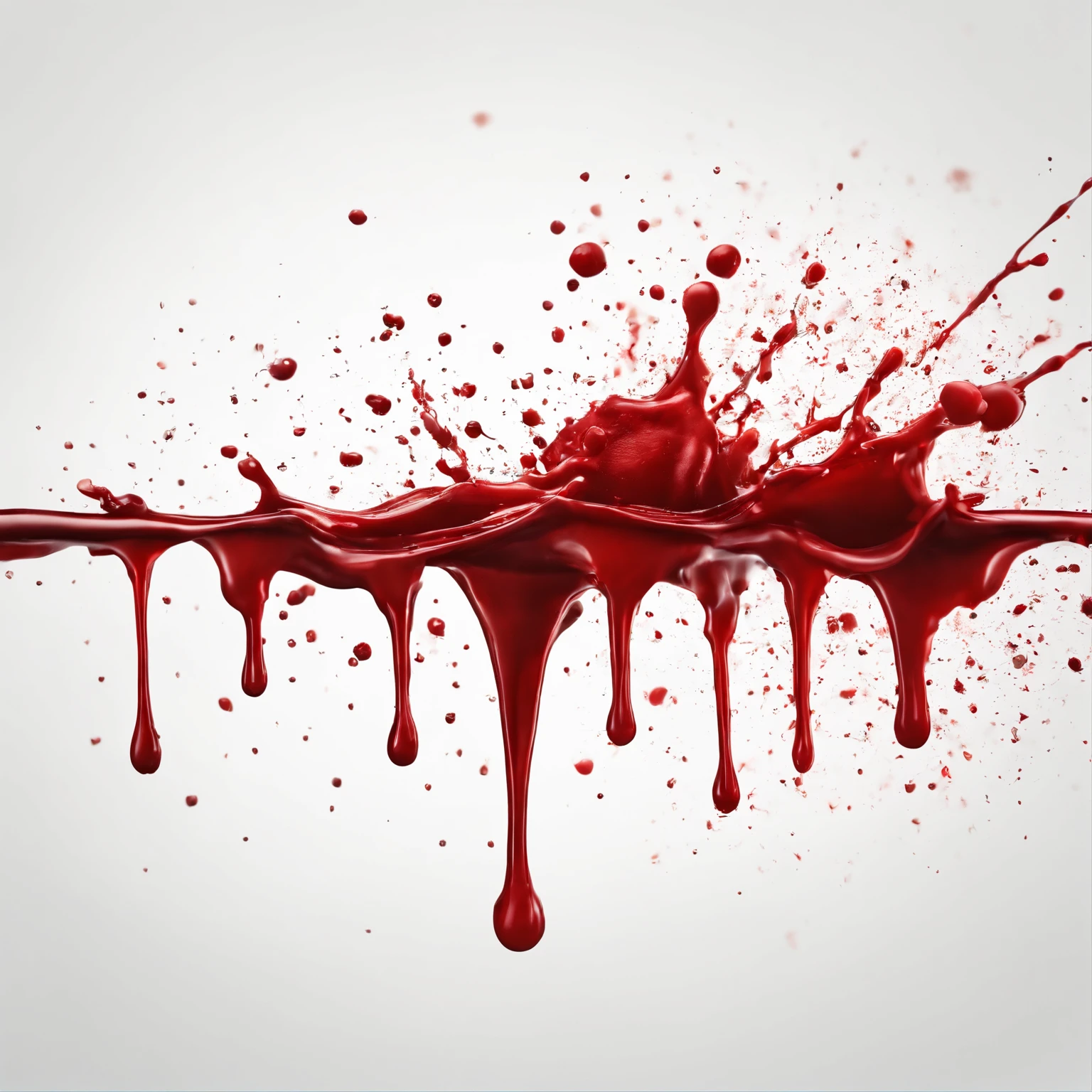 Realistic blood splash isolated on white background