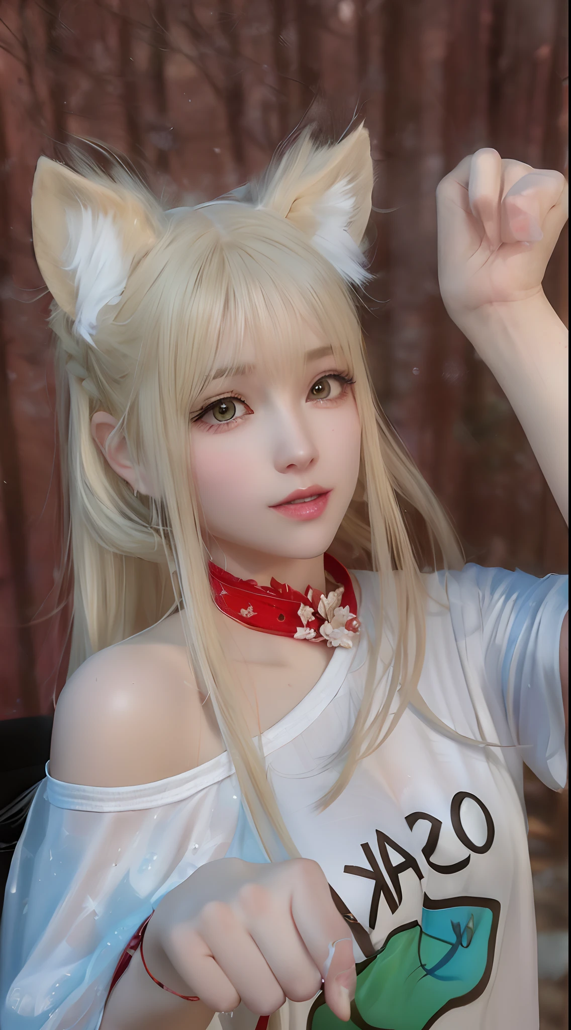 (8K, RAW photo, Masterpiece:1.2),Solo,angle of view,,(Super realistic, photo-realistic:1.3), Ultra-detailed, Extremely detailed CG 8k wallpaper,hatching (Texture),gloss on the skin,light persona,,(crystalstexture skin:1.2), (Extremely delicate and beautiful), lecture hall, Students, textbooks, professor ,,beautiful detailed  water,Beautiful detailed sky,Upper body,Cowboy shot, Ultra-realistic 8K CG,,picture-perfectface,Flawless,Clean,Masterpiece,professionalartwork,famousartwork,cinmatic lighting,cinematicbloom,perfectface,beautifulface,fantasy,Dreamlike,unreal,sci-fy,(Rich:1.4),intricately details,delicate patterns,Charming,Alluring,Seductive,Enchanting,,(((tree,Bare_tree,Snow,forest,upper legs,snowflower,Long_Hair,Outdoors,Night,Nature,branch,Full leaf,))), 1girll,arms back behind,Long_Hair, Solo, Very_Long_Hair,Rabbit_hor ears, Animal_hor ears,Bare_bshoulders,pony tails,Pink dress,Pantyhose,pinging,angle of view,hair adornments,necklace, (Full shot), (Breasts,mediating_Breasts, cleavage:1.2),Looking_at_peeping at the viewer, Xinhuade,